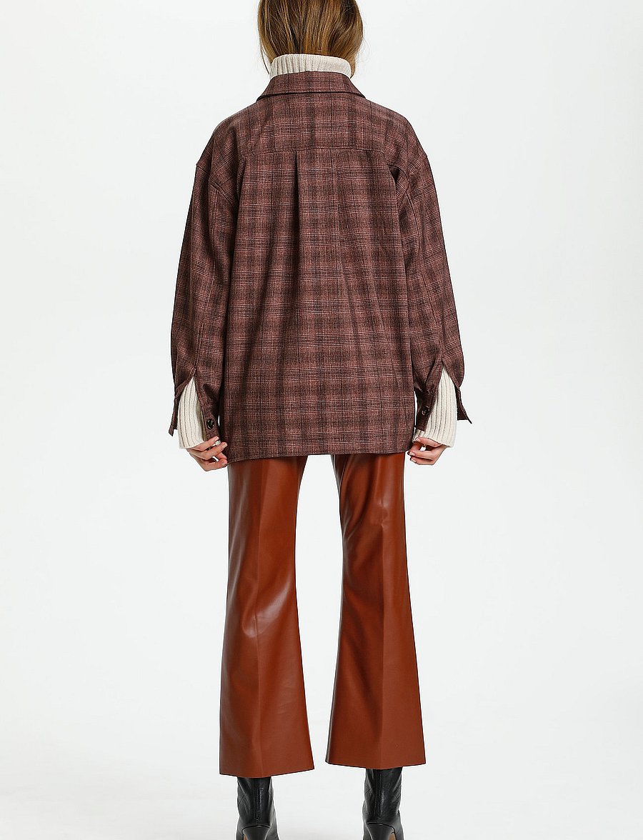 Soaked - SLNalea Overshirt - overshirts - brown suiting check - 4