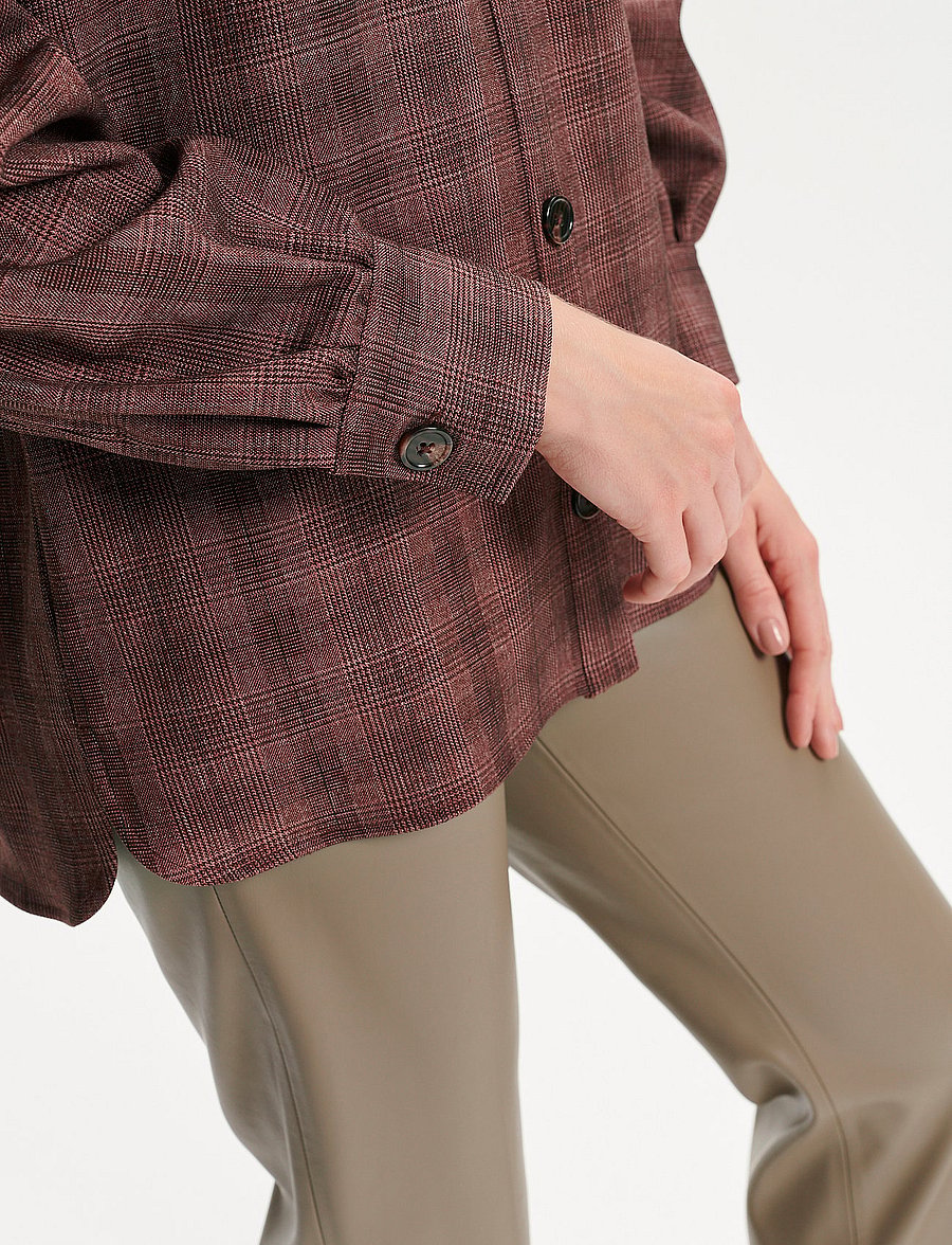 Soaked - SLNalea Overshirt - overshirts - brown suiting check - 5
