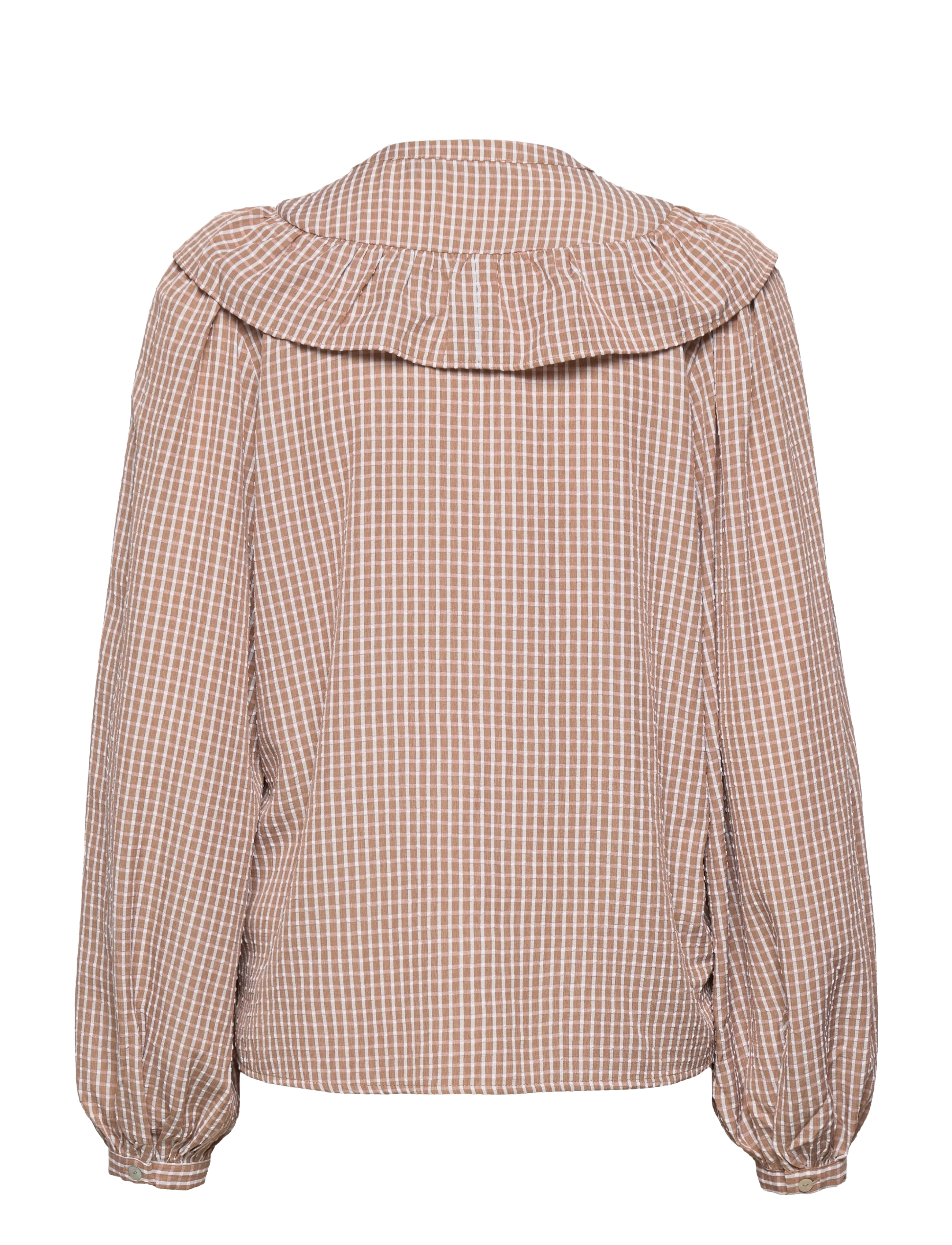 Soaked in Luxury - SLWiola Shirt LS - beaver fur/broken white checks - 2