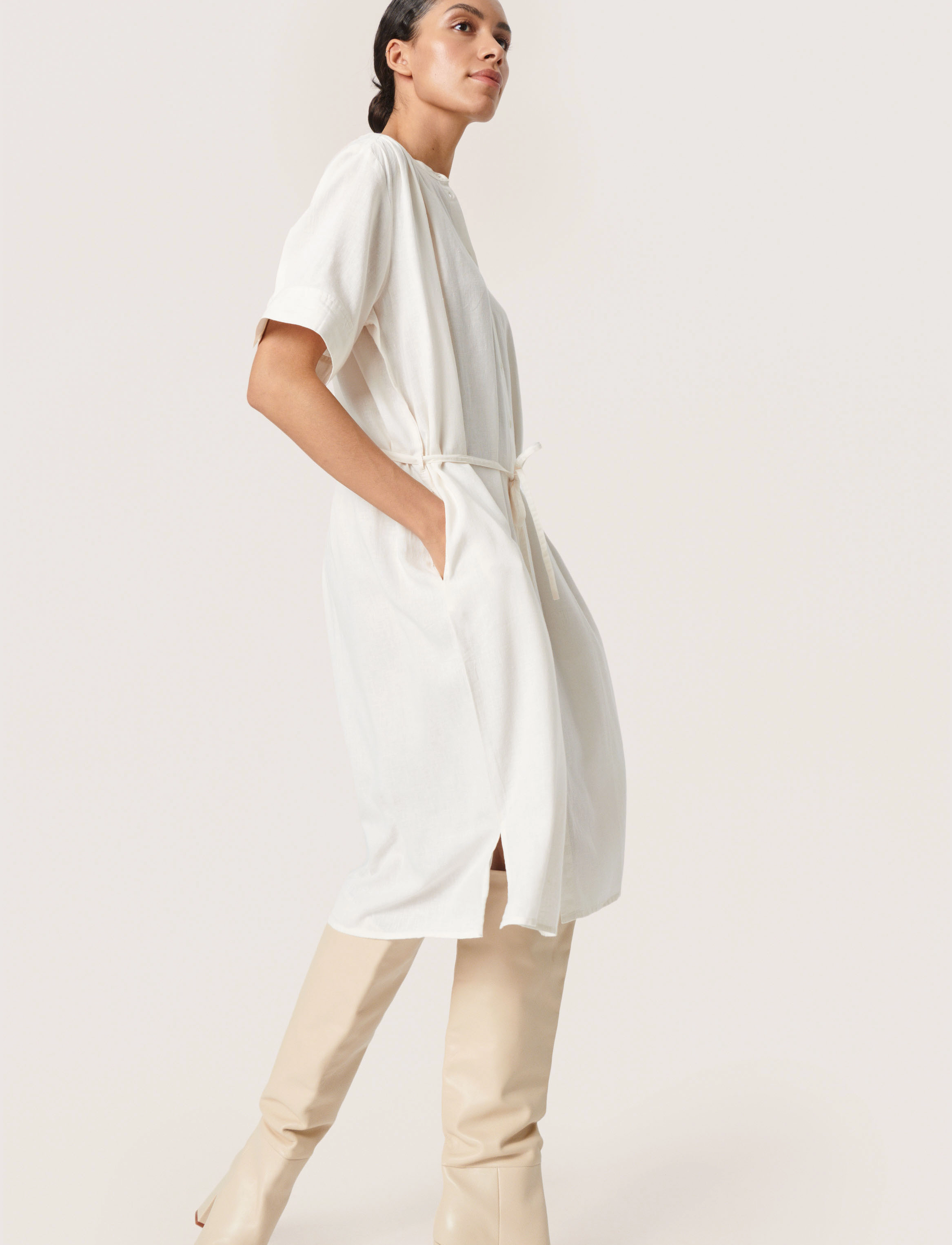 Soaked in Luxury - SLRosaline Shirt Dress - whisper white - 3