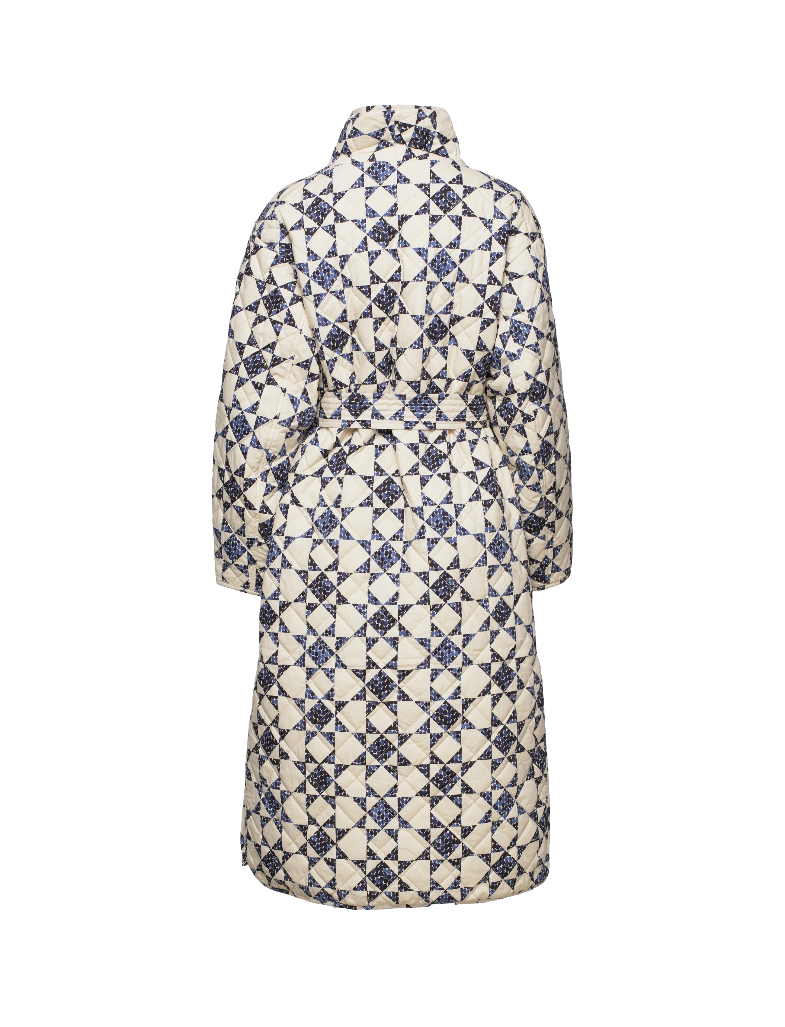 Soaked in Luxury - SLDottir Quilted Coat - blue quilted dot print - 1