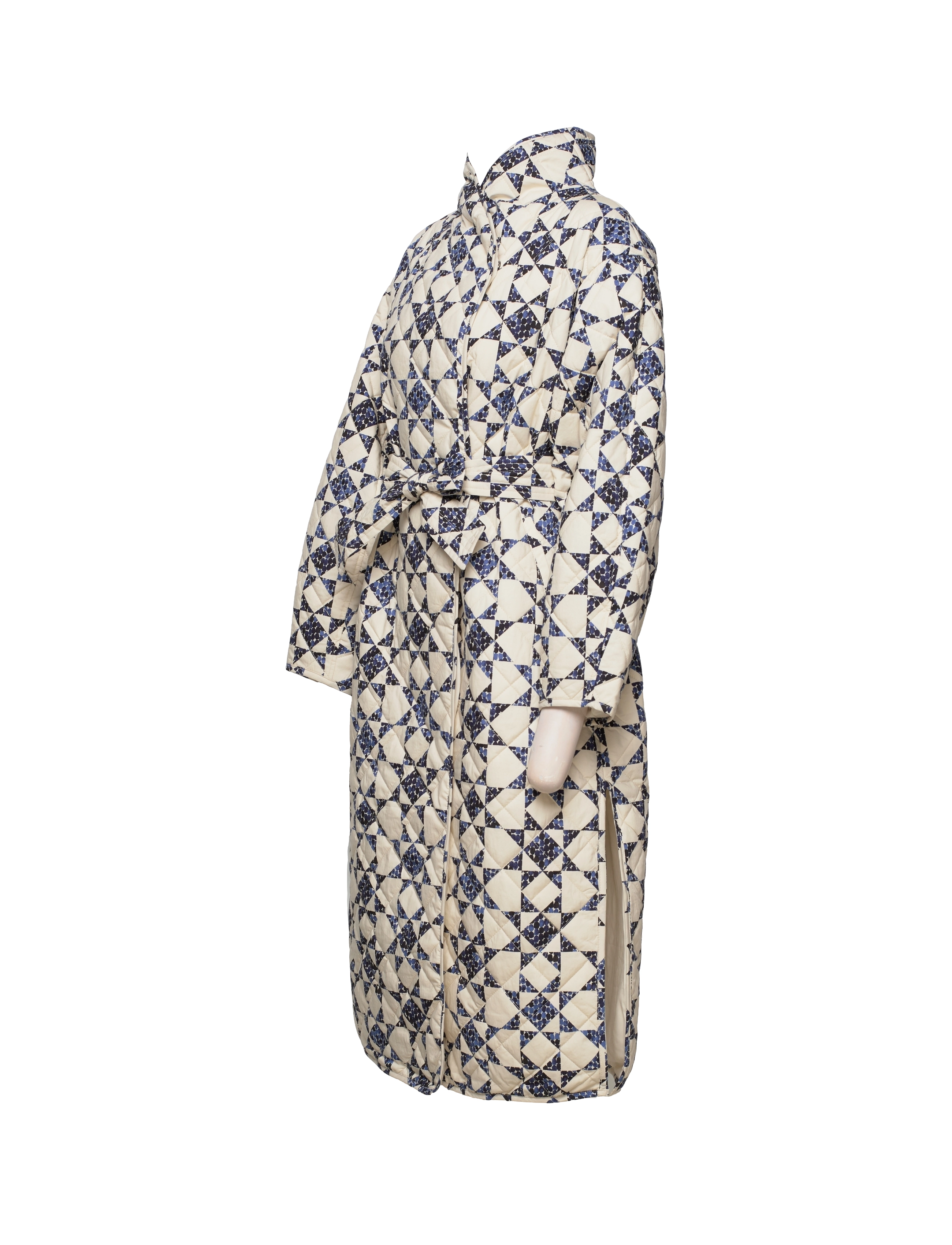 Soaked in Luxury - SLDottir Quilted Coat - blue quilted dot print - 3