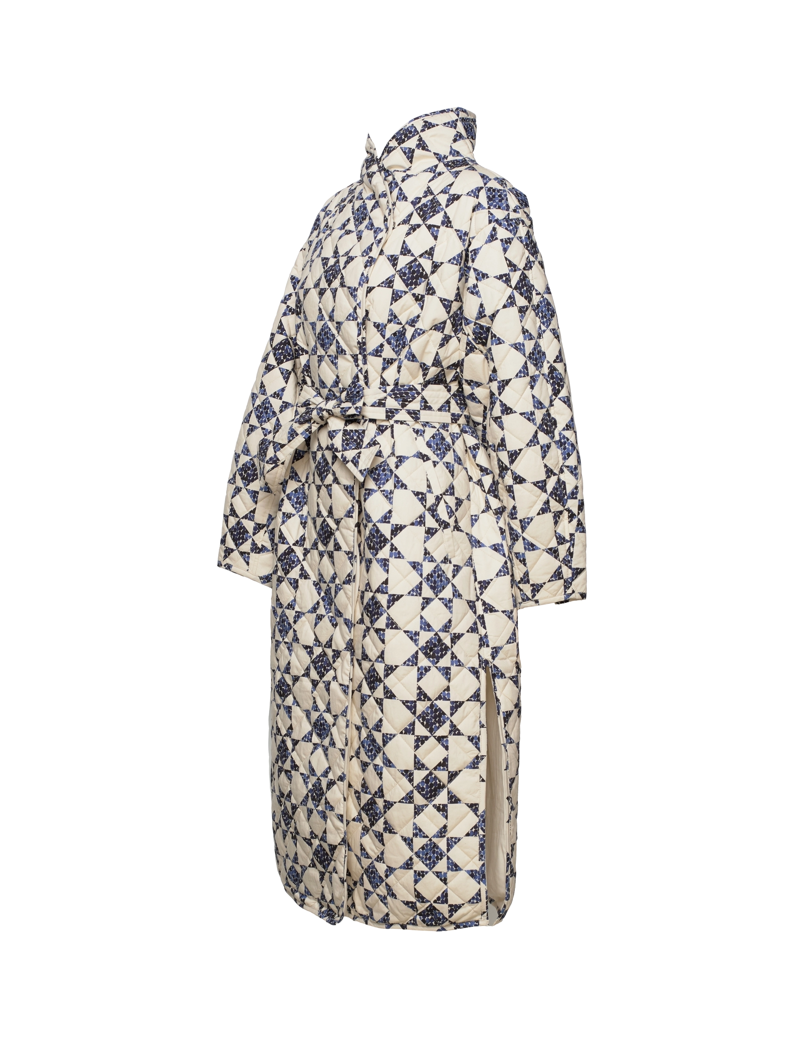 Soaked in Luxury - SLDottir Quilted Coat - blue quilted dot print - 4