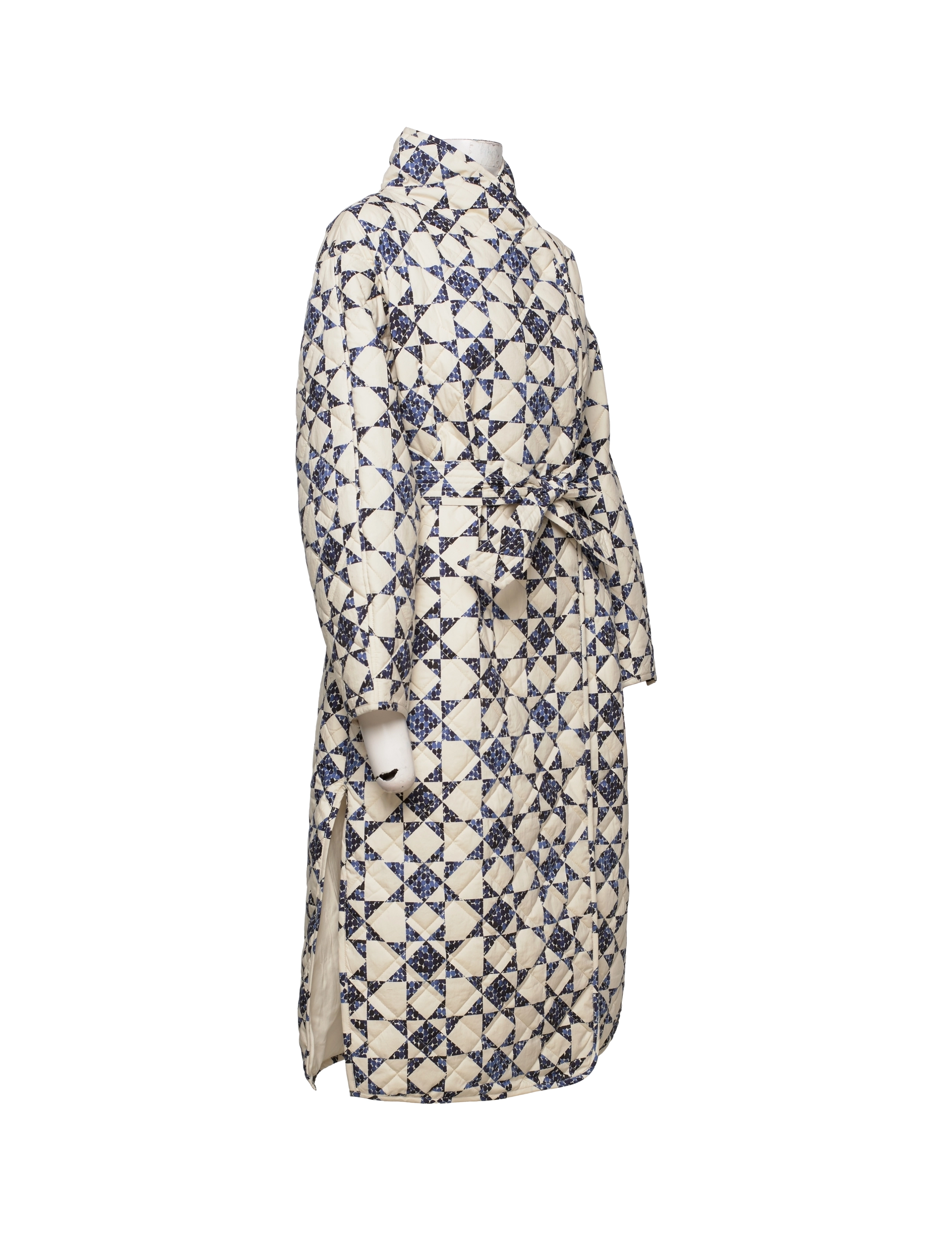 Soaked in Luxury - SLDottir Quilted Coat - blue quilted dot print - 5