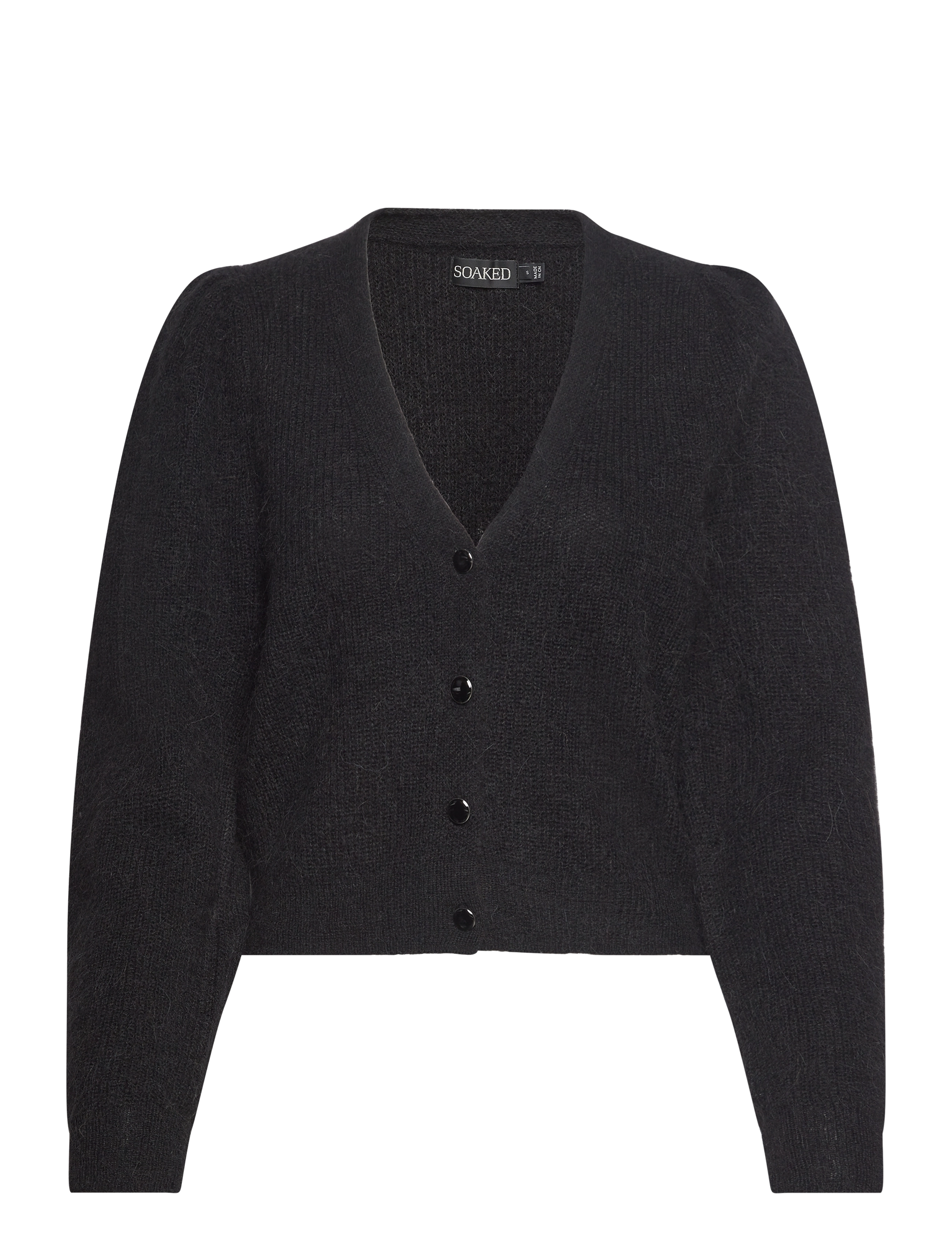 Soaked SLTuesday Puf Cardigan LS - Tøj - BLACK / black