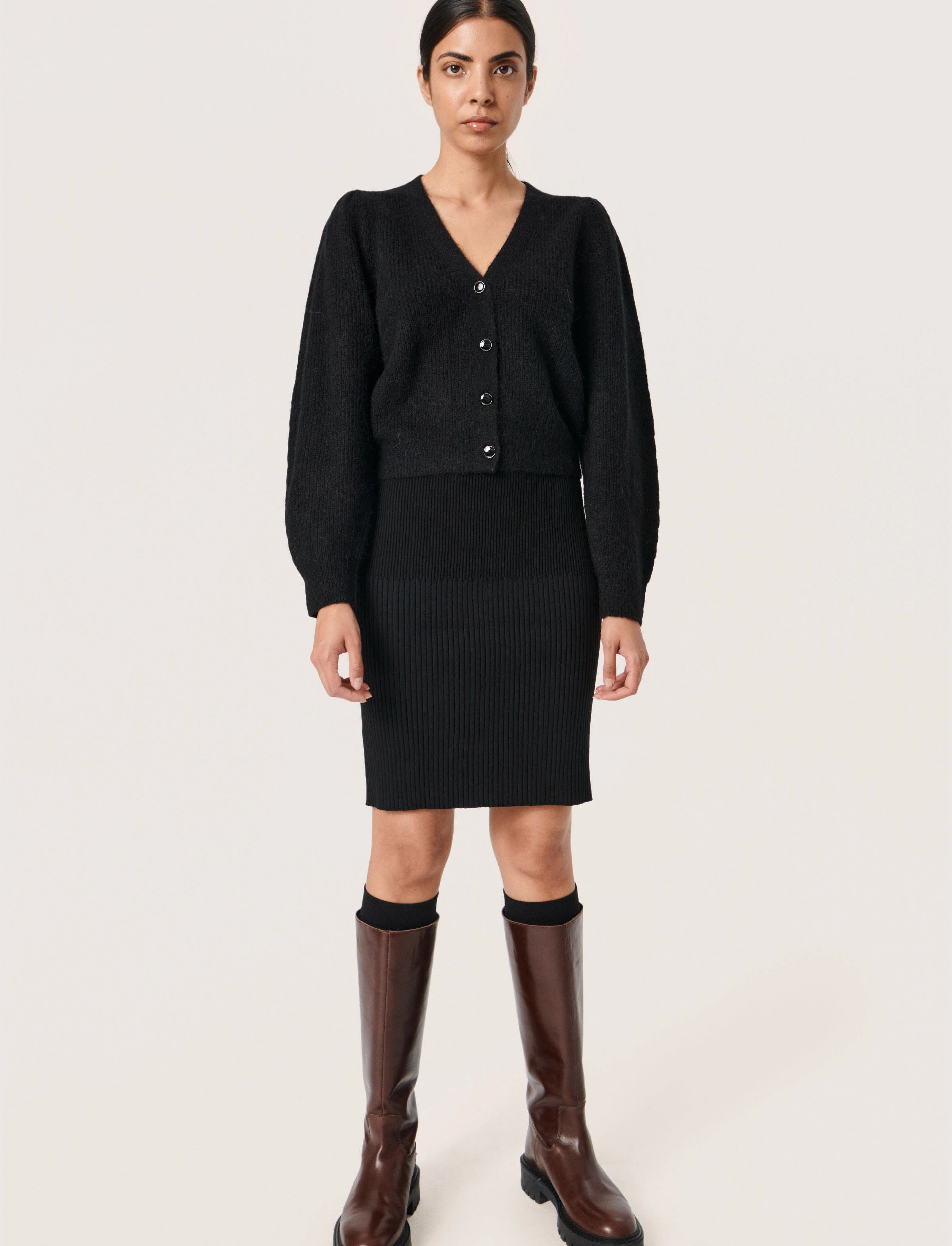 Soaked - SLTuesday Puf Cardigan LS - koftor - black - 3