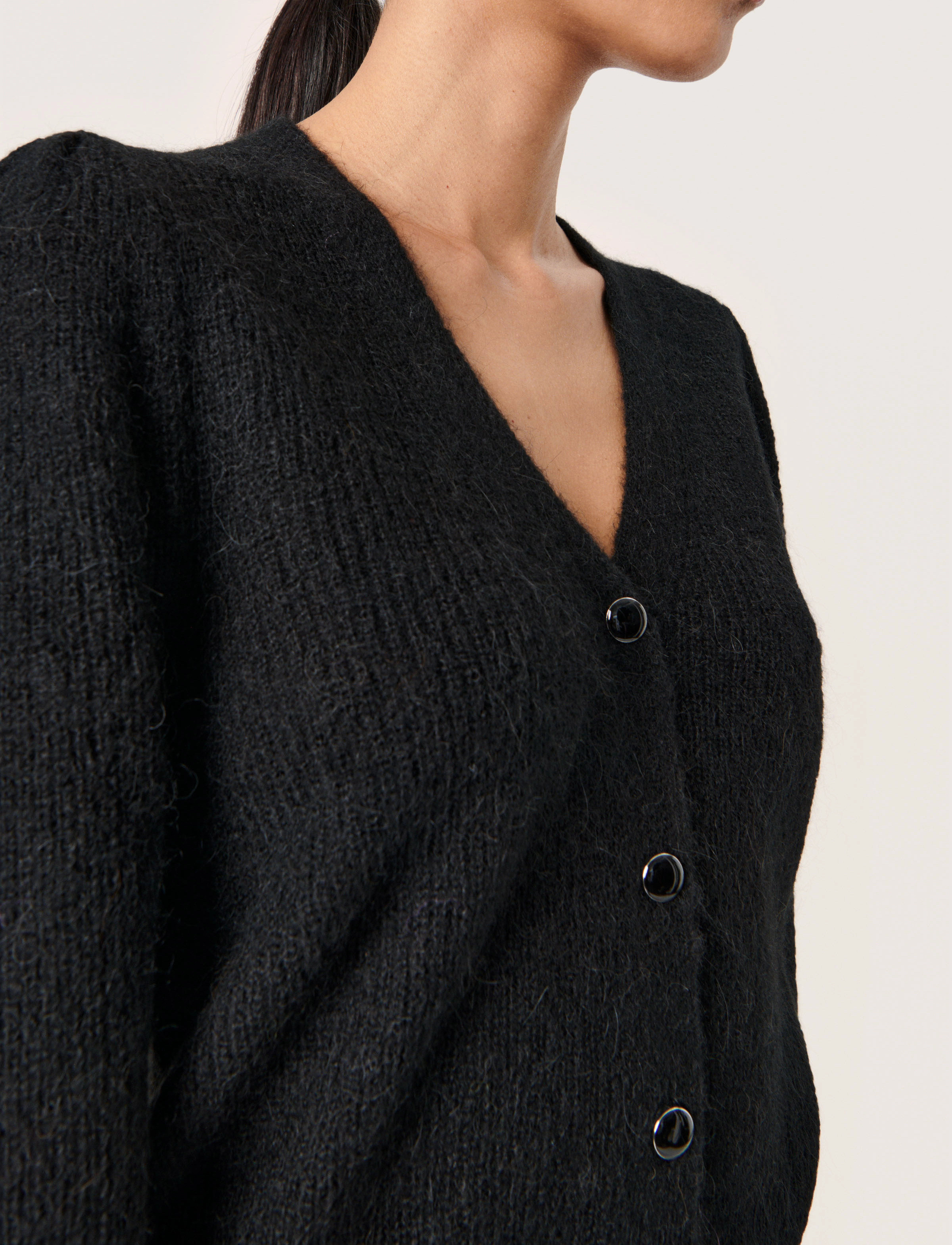 Soaked - SLTuesday Puf Cardigan LS - koftor - black - 5