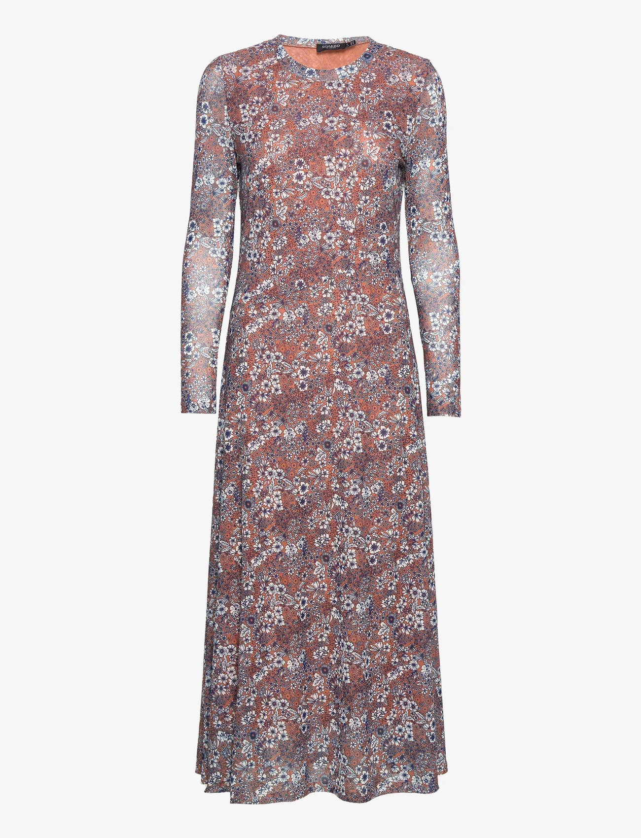 Soaked in Luxury - SLBriley Arine Dress LS - midi kjoler - amber brown floral - 0