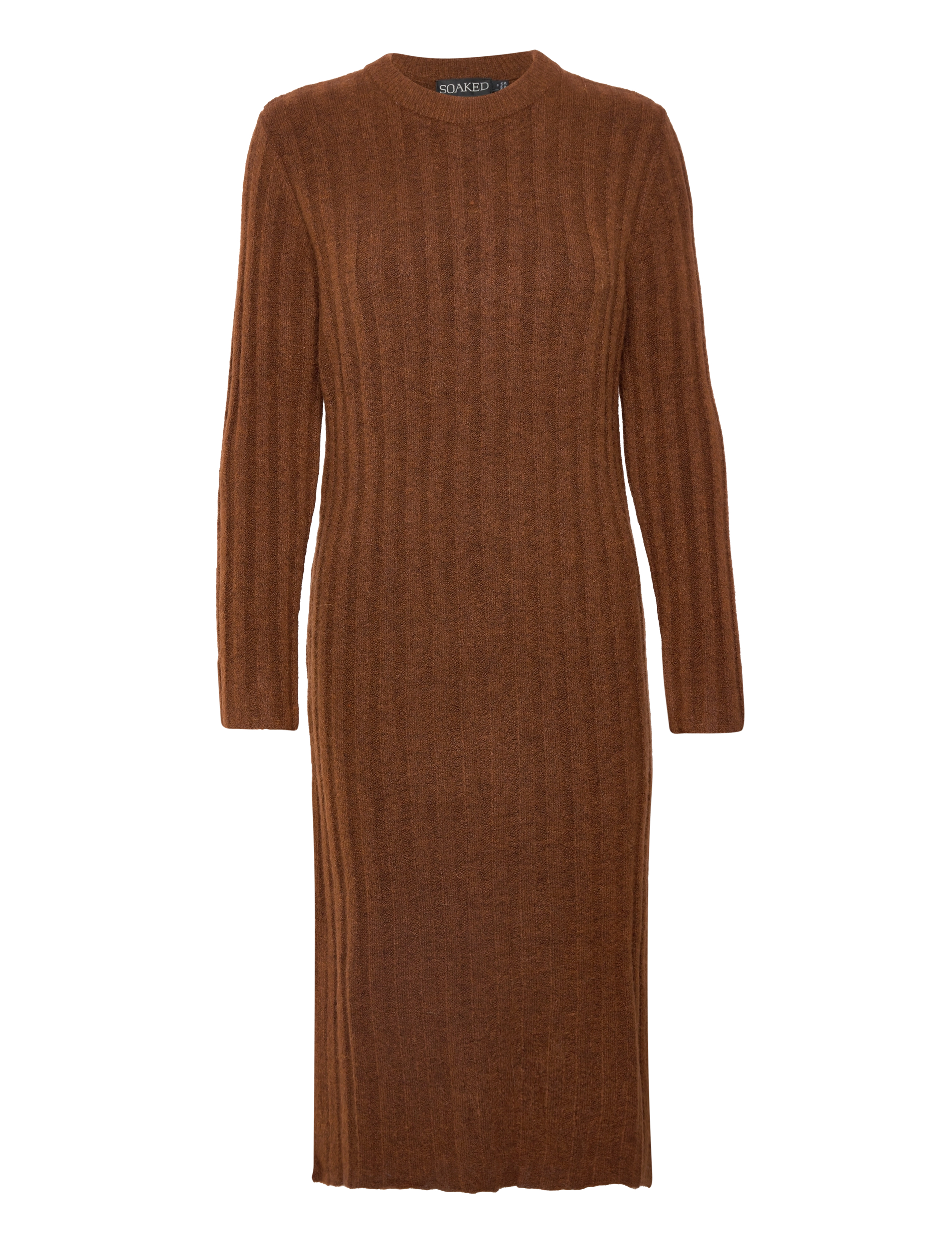 Soaked in Luxury - SLRakel Dress LS - amber brown melange - 1