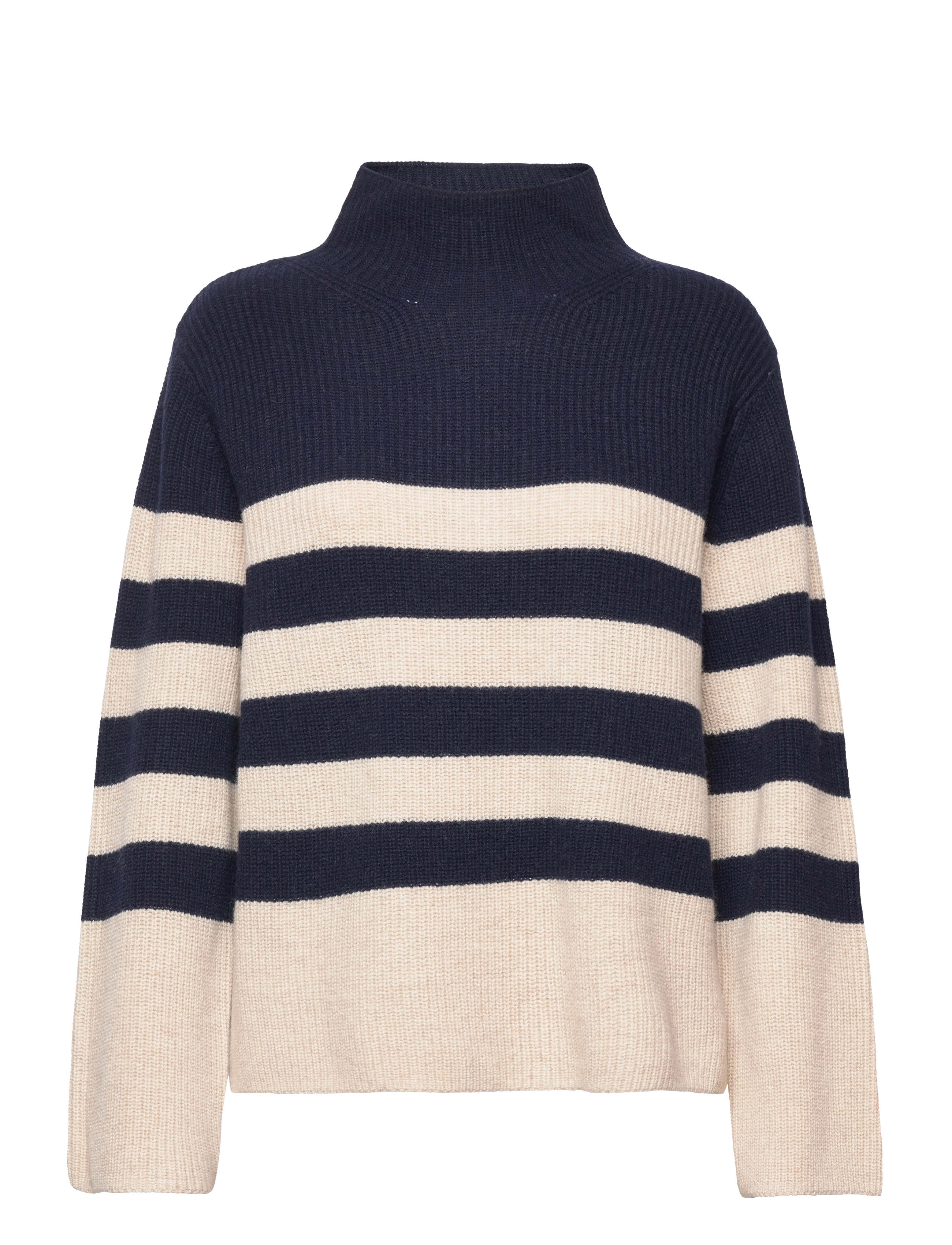Soaked in Luxury - SLMolina Stripe Pullover LS - night sky w sandshell stripe - 1