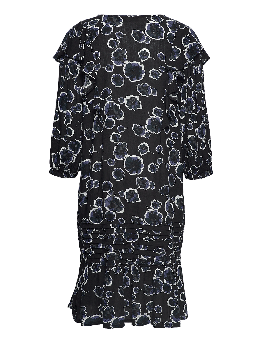 Soaked - SLZaya Drop Waist Dress - midi kjoler - black graphic flower - 1