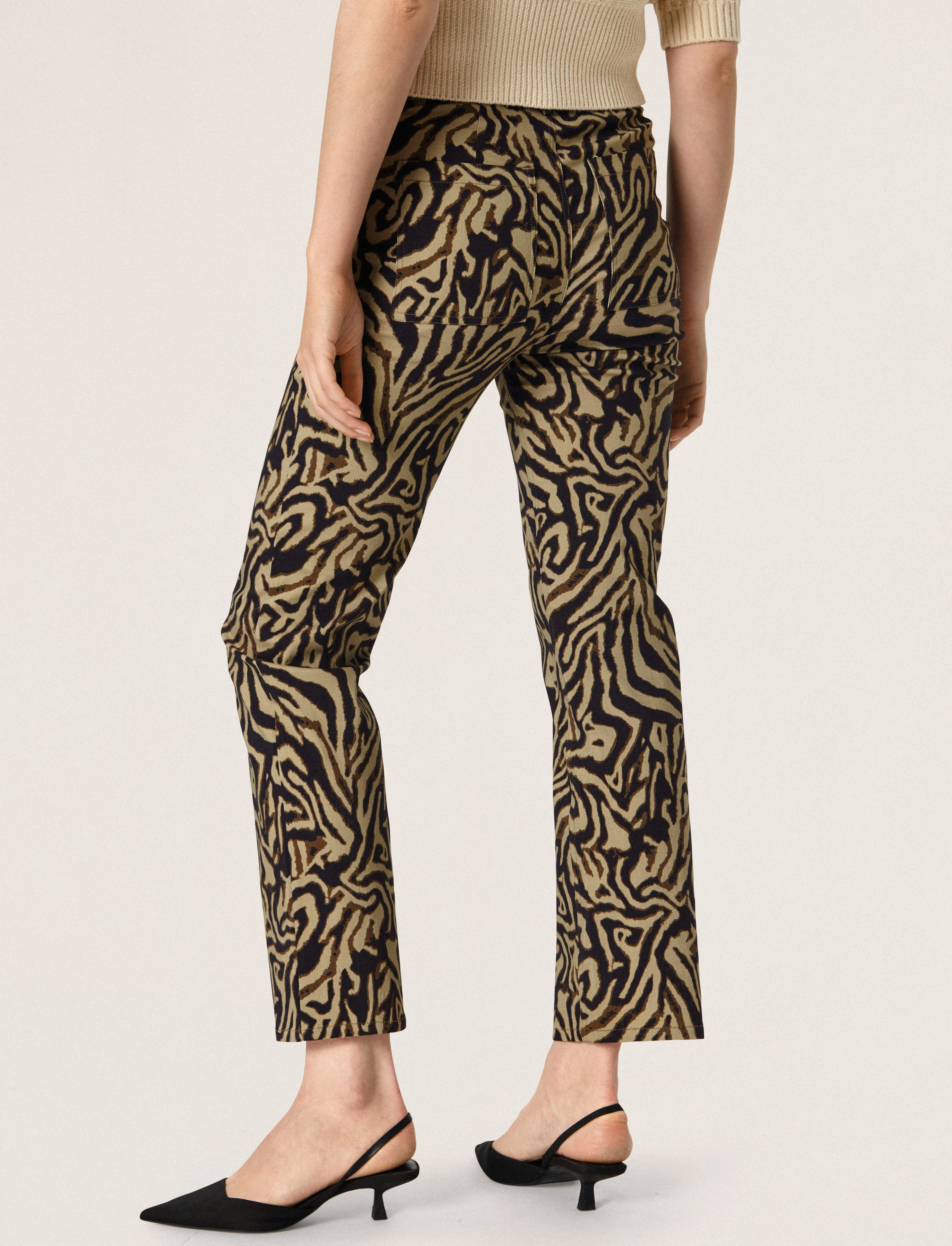 Soaked - SLSharona Pants - slim fit bukser - green animal print - 4