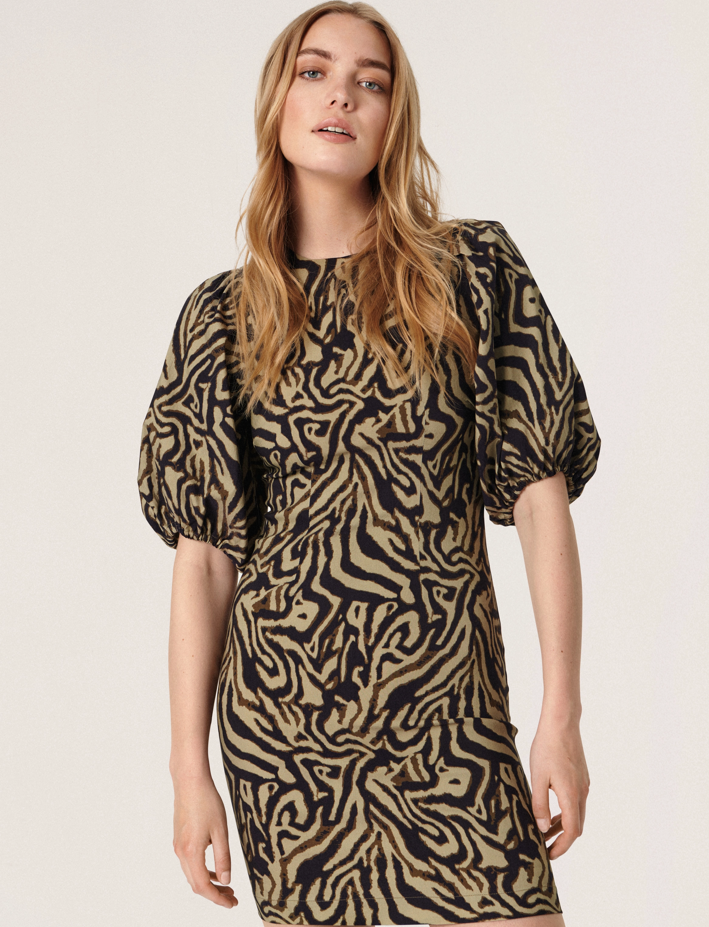 Soaked in Luxury - SLSharona Zazu Dress - green animal print - 2
