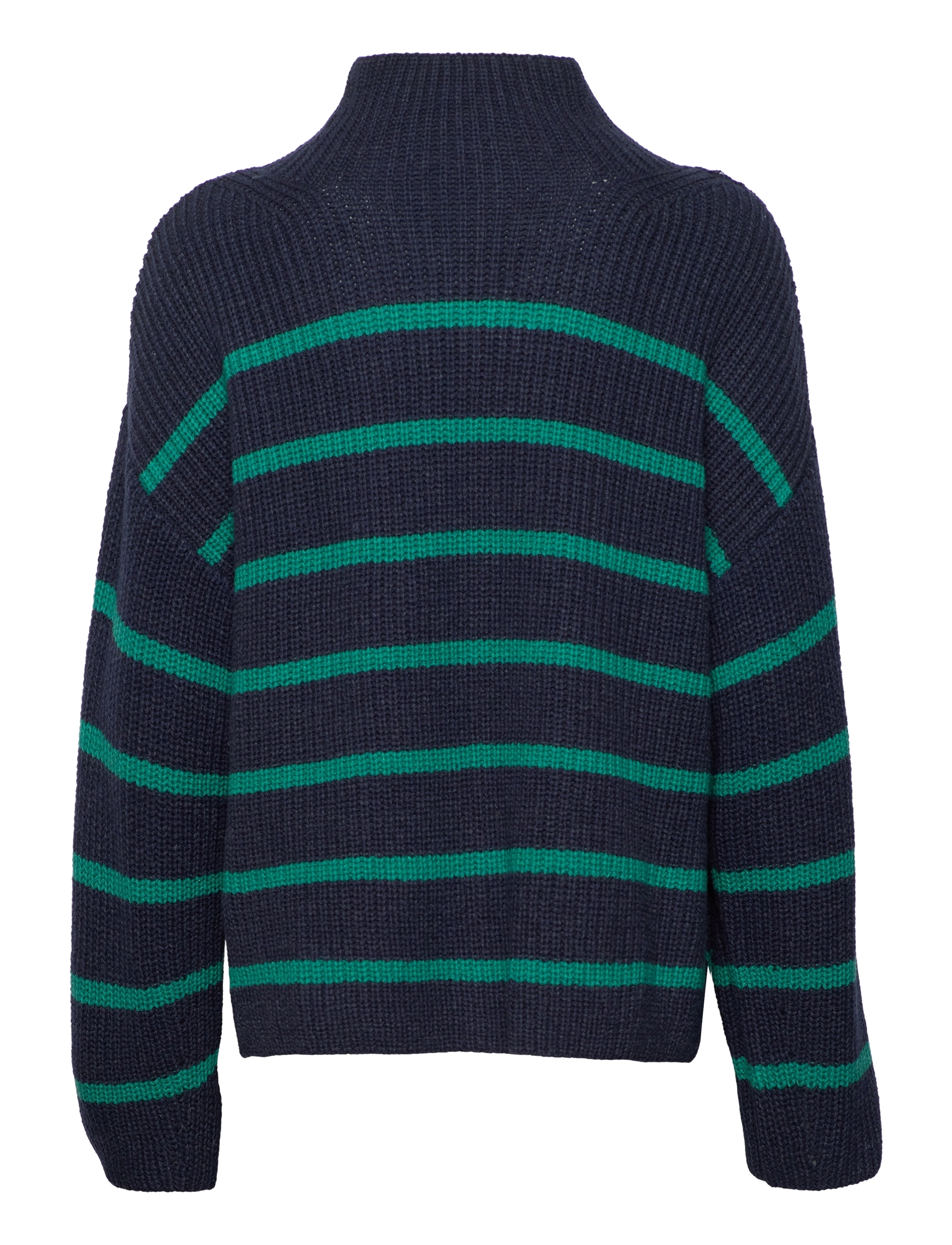 Soaked in Luxury - SLThusnelda Pullover LS - navy with green stripe - 1