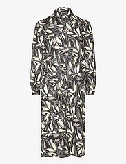 Soaked in Luxury - SLFrankie Shirt Dress - marškinių tipo suknelės - black leaf print - 0