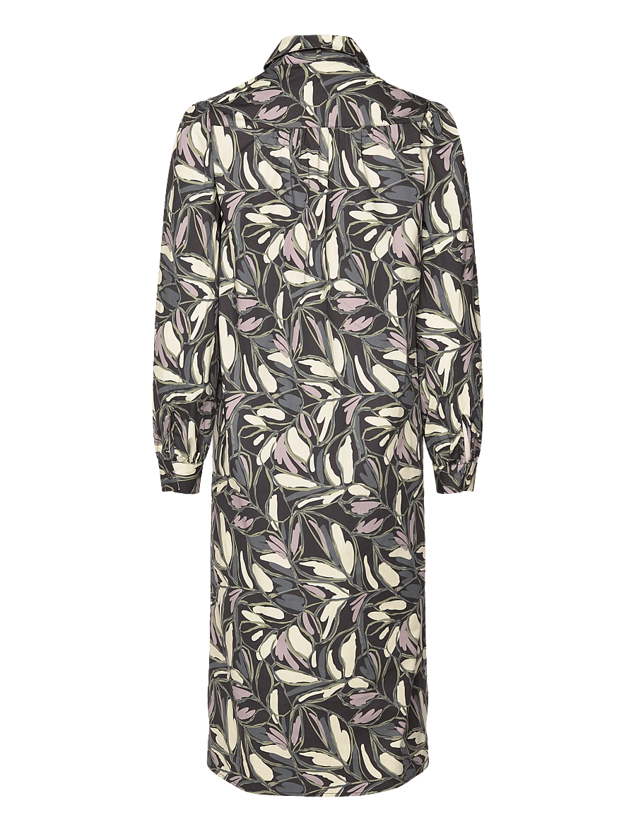 Soaked - SLFrankie Shirt Dress - skjortekjoler - black leaf print - 2