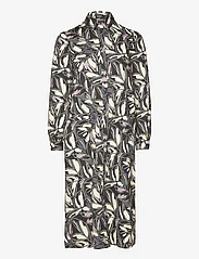 Soaked in Luxury - SLFrankie Shirt Dress - marškinių tipo suknelės - black leaf print - 2