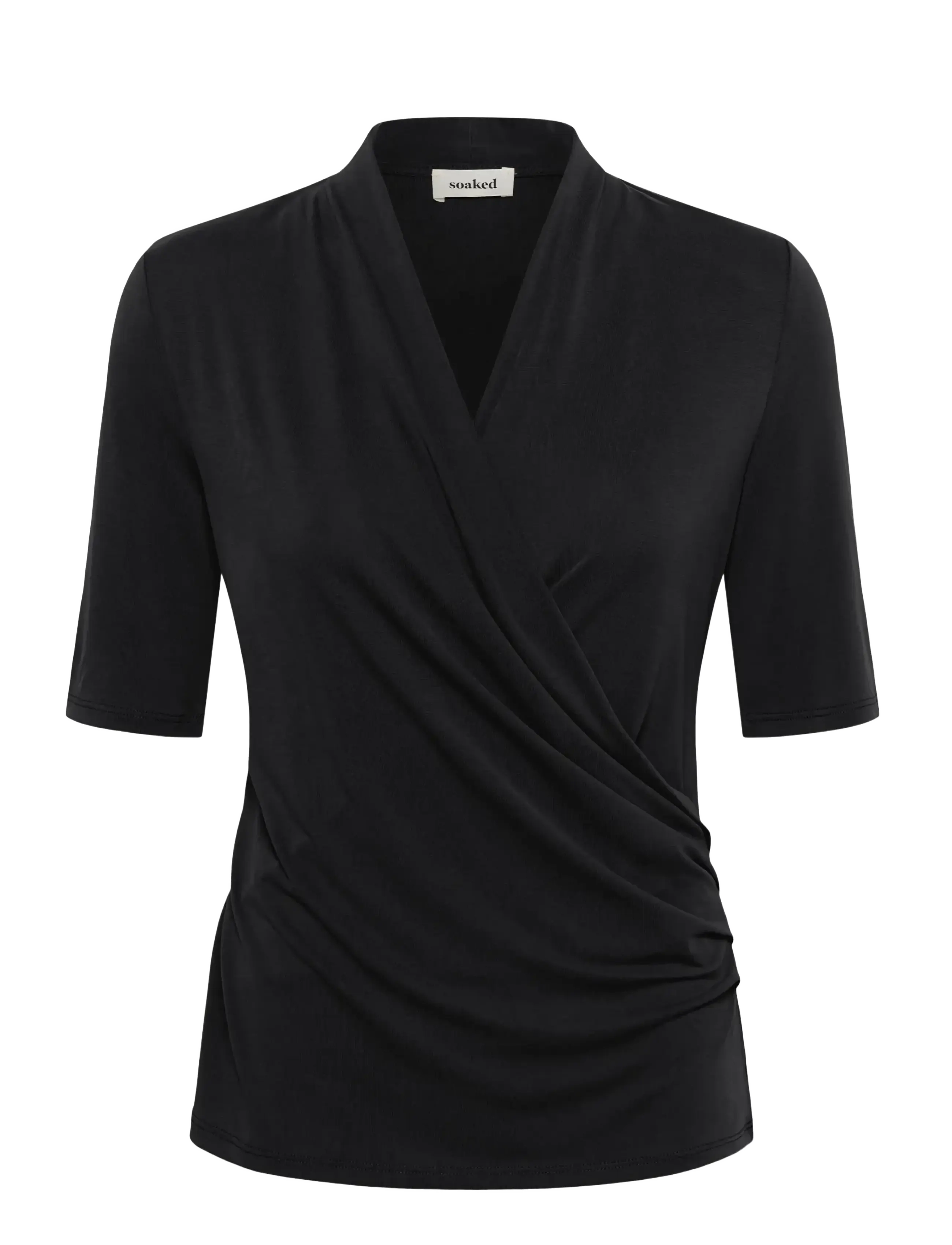 SOAKED Slcolumbine Wrap Bluse Ss Schwarz - XS - Damen