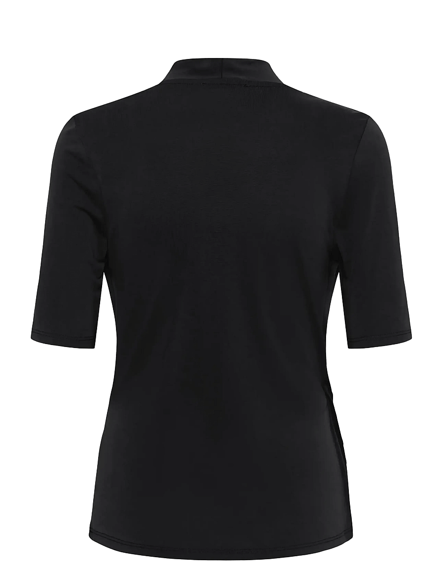Soaked - SLColumbine Wrap Blouse SS - lühikeste varrukatega pluusid - black - 2