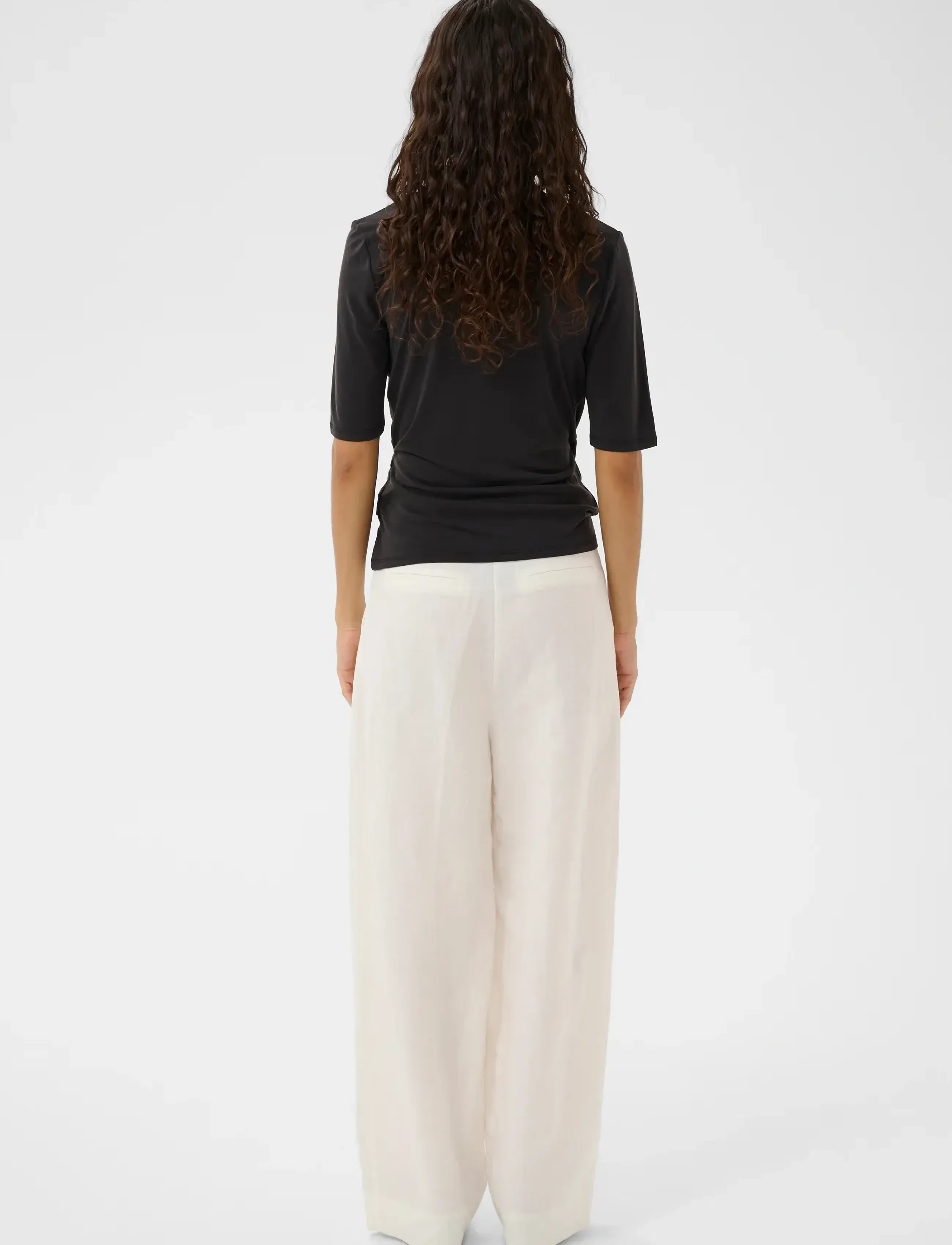 Soaked - SLColumbine Wrap Blouse SS - kortærmede bluser - black - 4