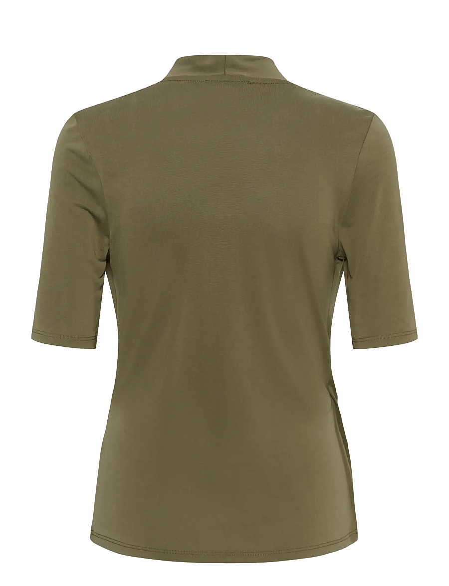 Soaked - SLColumbine Wrap Blouse SS - lühikeste varrukatega pluusid - dusky green - 2