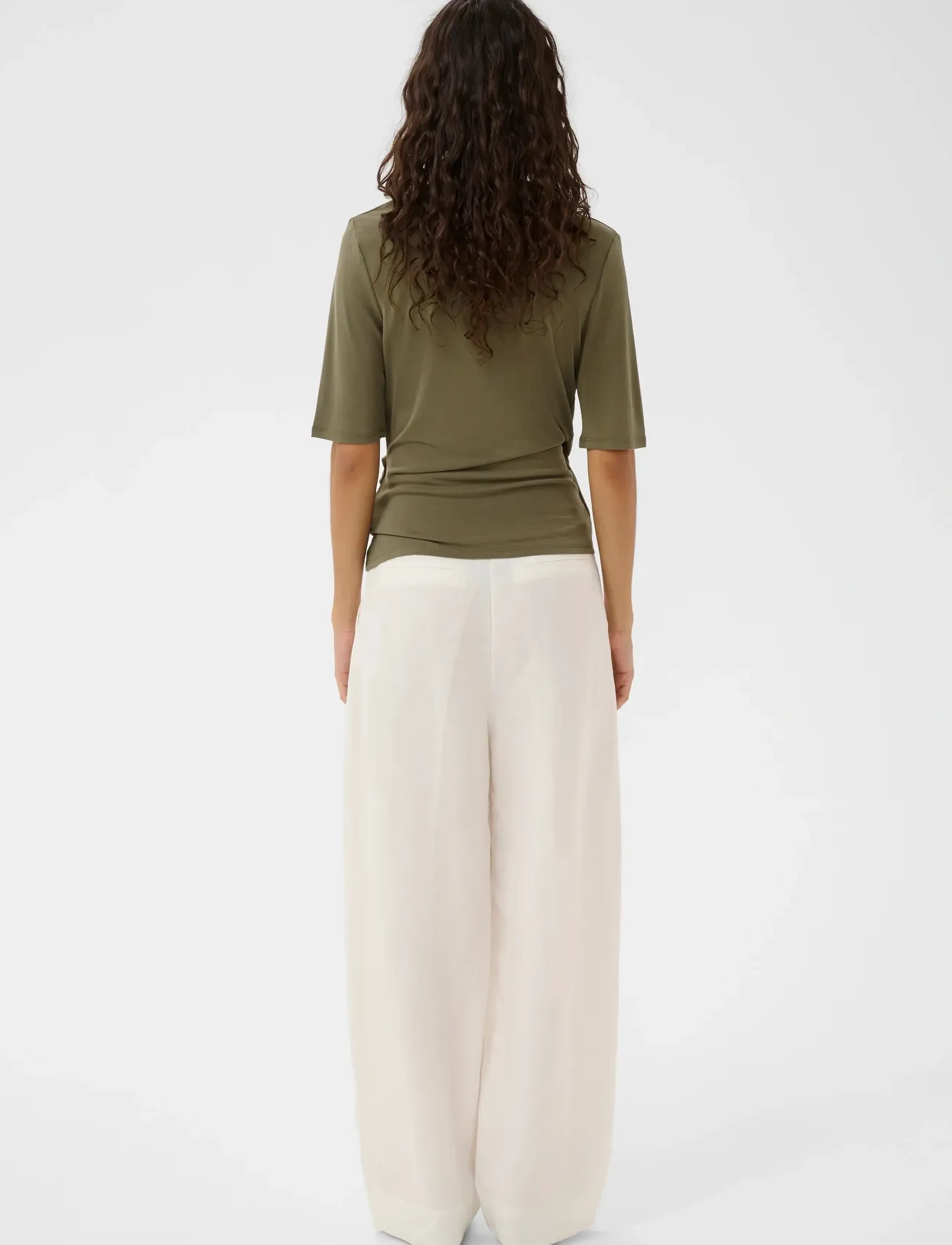 Soaked - SLColumbine Wrap Blouse SS - lühikeste varrukatega pluusid - dusky green - 4