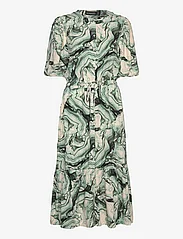 Soaked in Luxury - SLLivinna Midi Dress - skjortekjoler - loden green marble print - 0