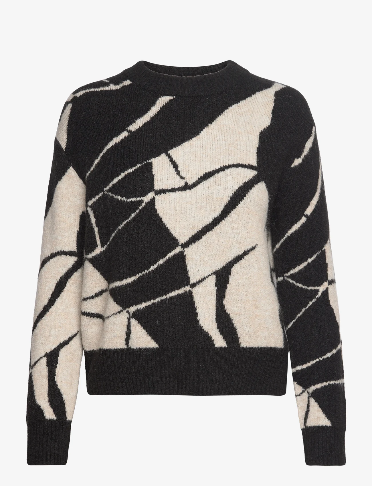 Soaked in Luxury - SLRakel Bates Pullover - pullover - black & white rock print - 0