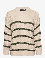 SLFranna Stripe Pullover - SANDSHELL