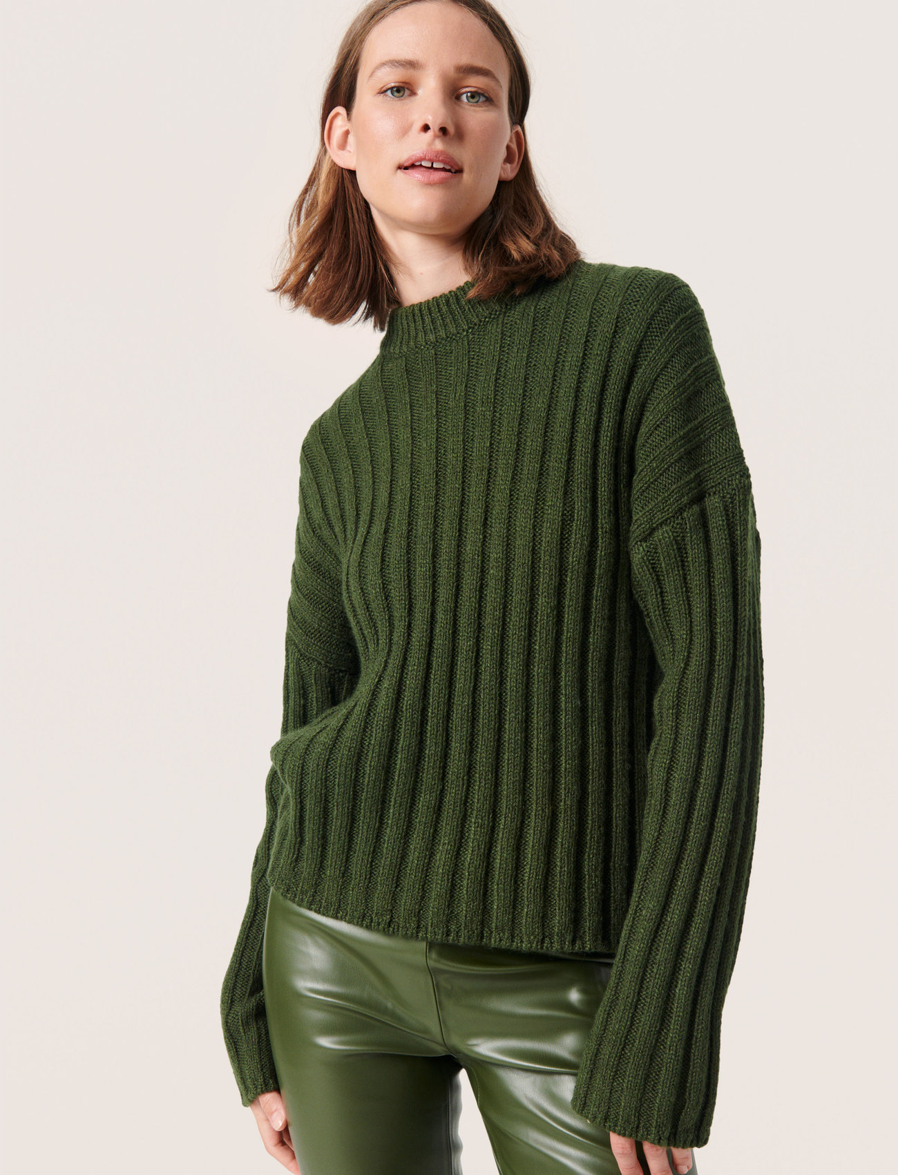 Soaked in Luxury - SLFranna Rib Pullover - pullover - kombu green - 1