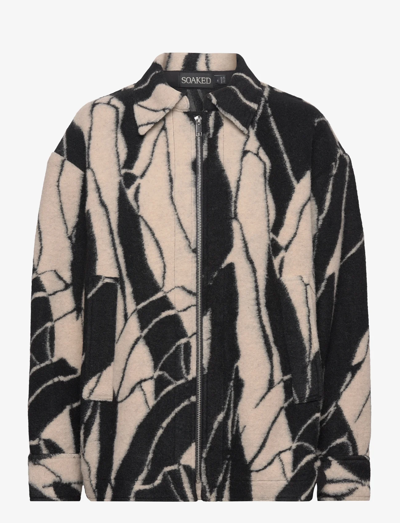 Soaked in Luxury - SLGale Jacket - vinterjakker - black & white rock print - 0