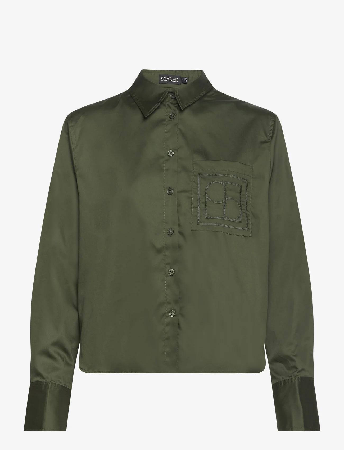 Soaked in Luxury - SLAdriana Shirt LS - langärmlige hemden - kombu green - 0