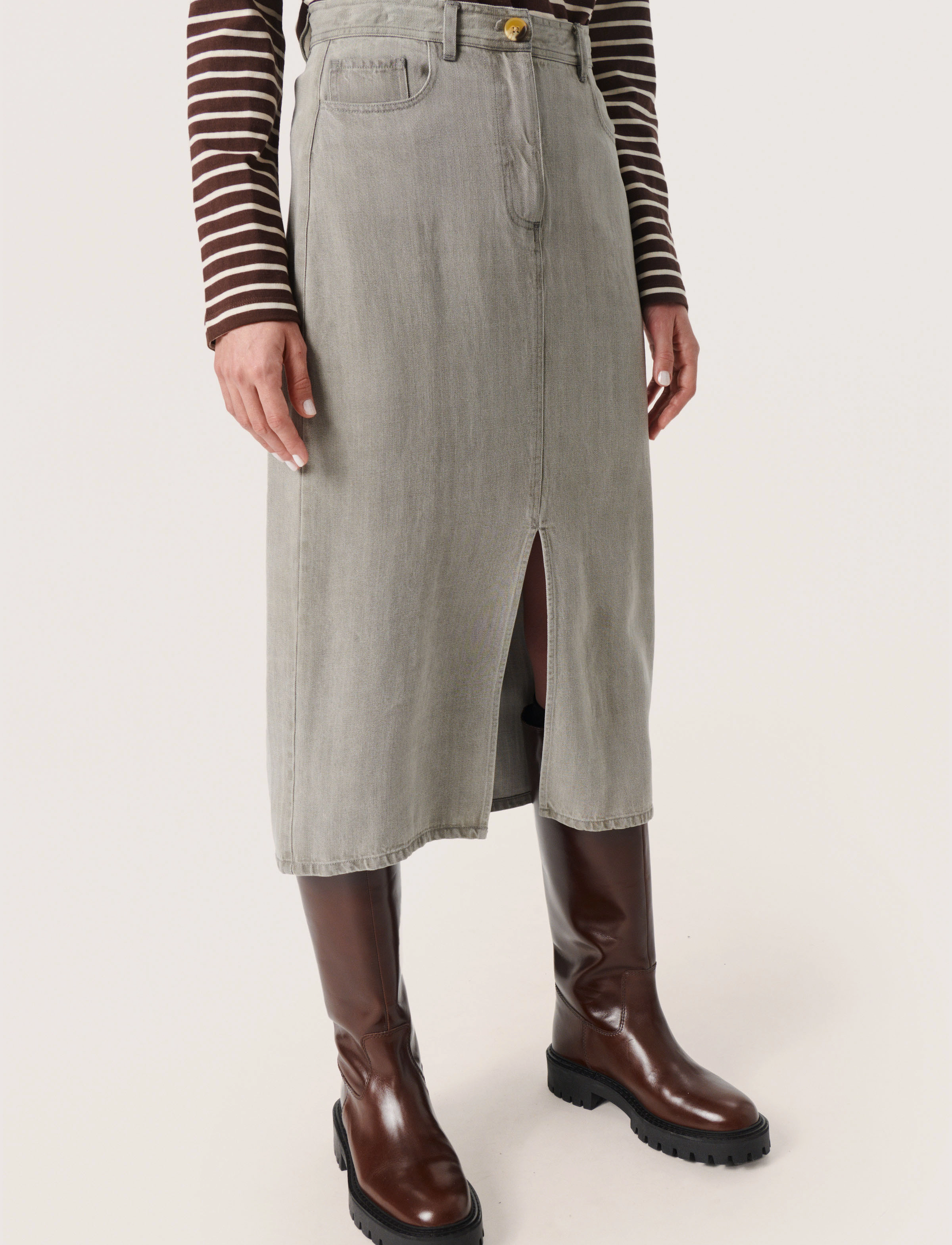 Soaked SLFriday Skirt - Jupes - LIGHT GREY DENIM / grey