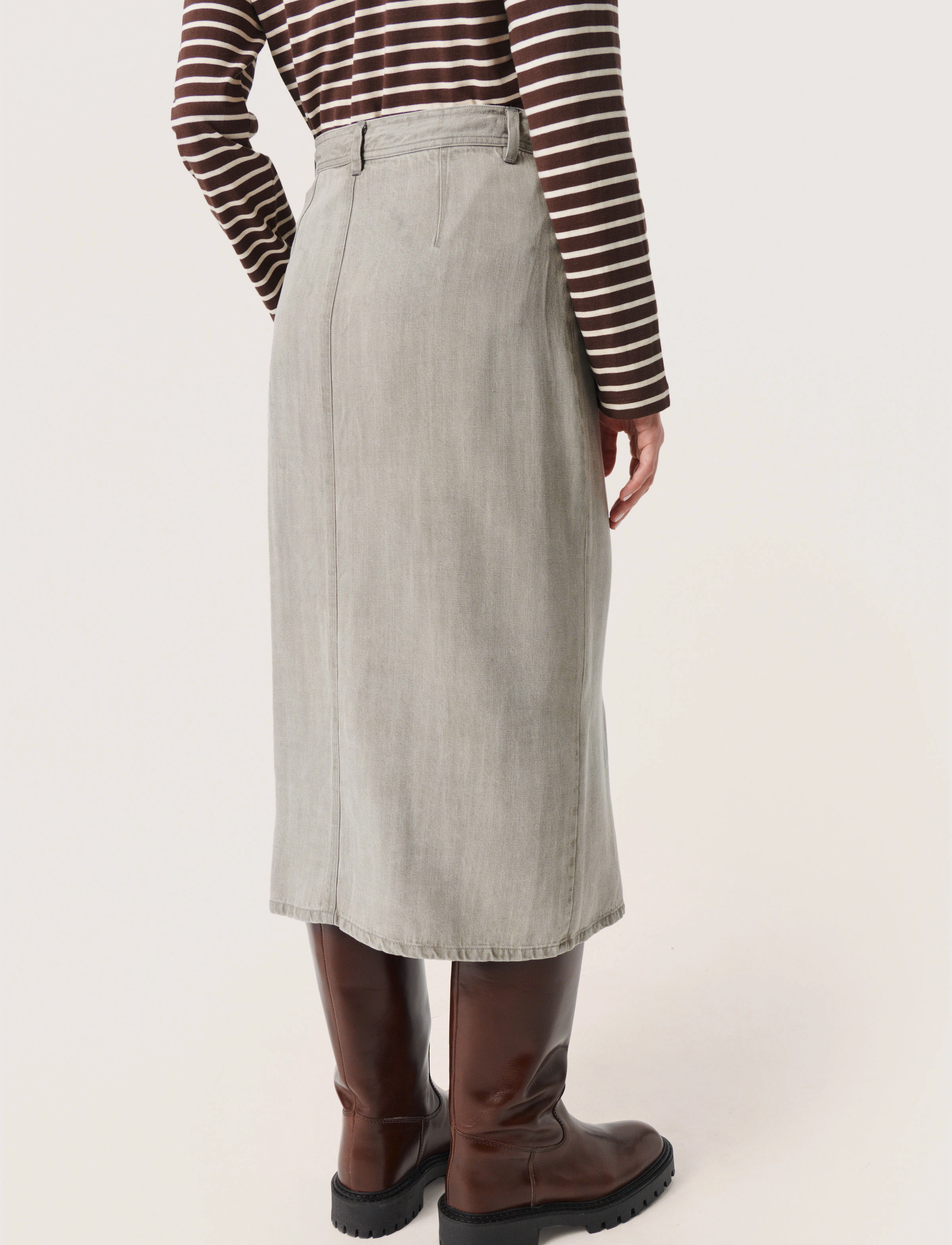 Soaked - SLFriday Skirt - vidutinio ilgio sijonai - light grey denim - 4