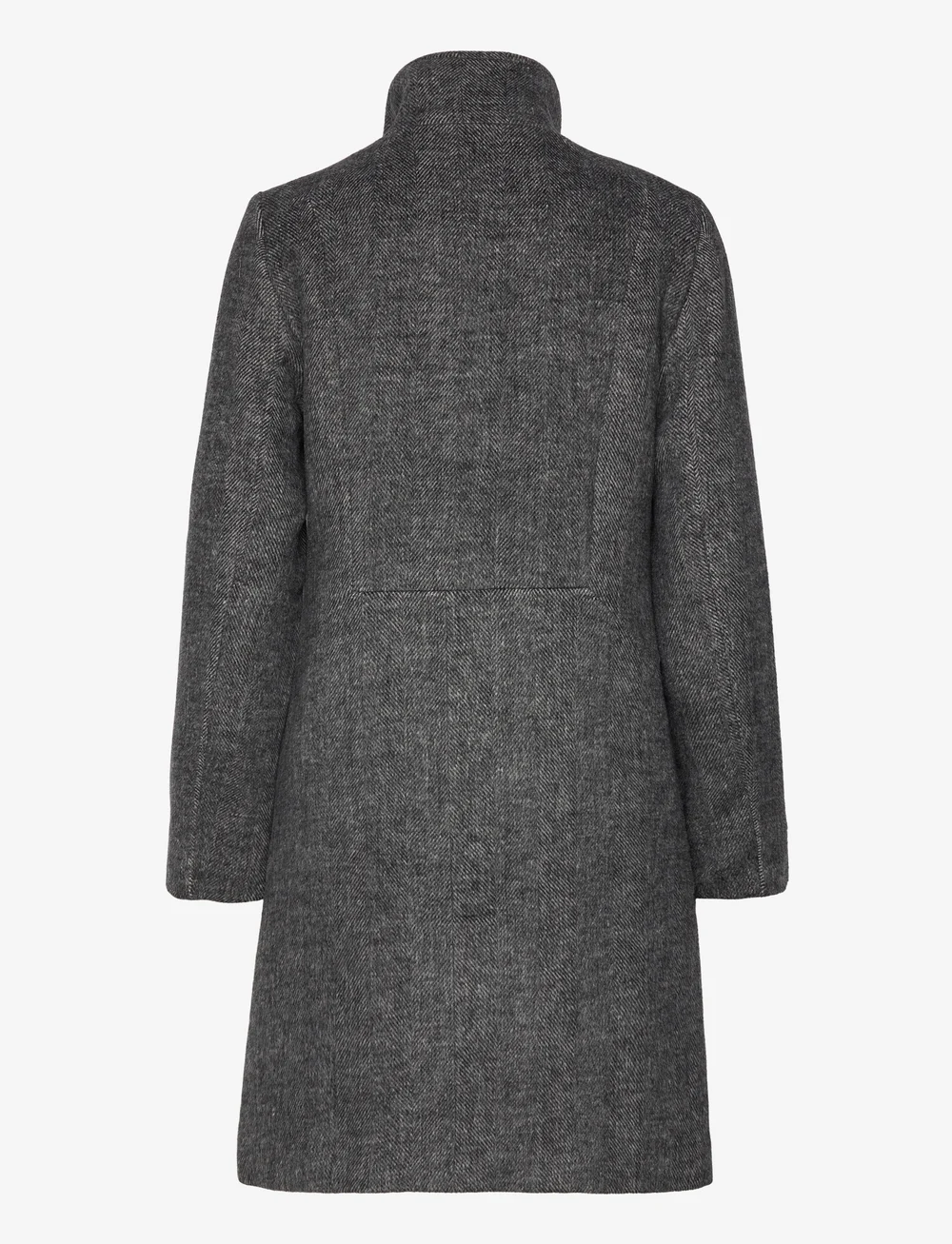Womens grey funnel neck top coat