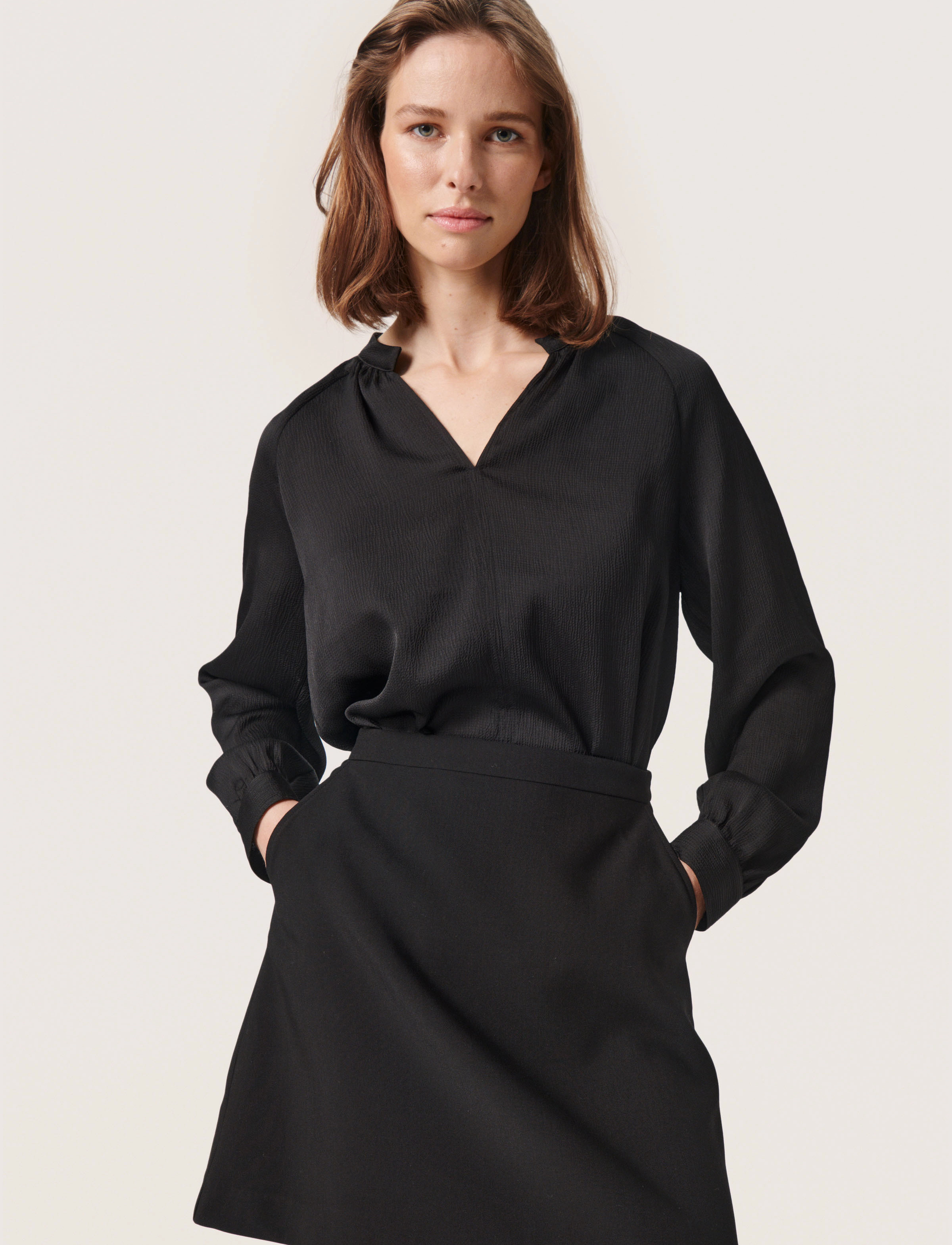 Soaked Slioana Blouse Ls, XXL, Black, Bluser > Langærmede, Dame