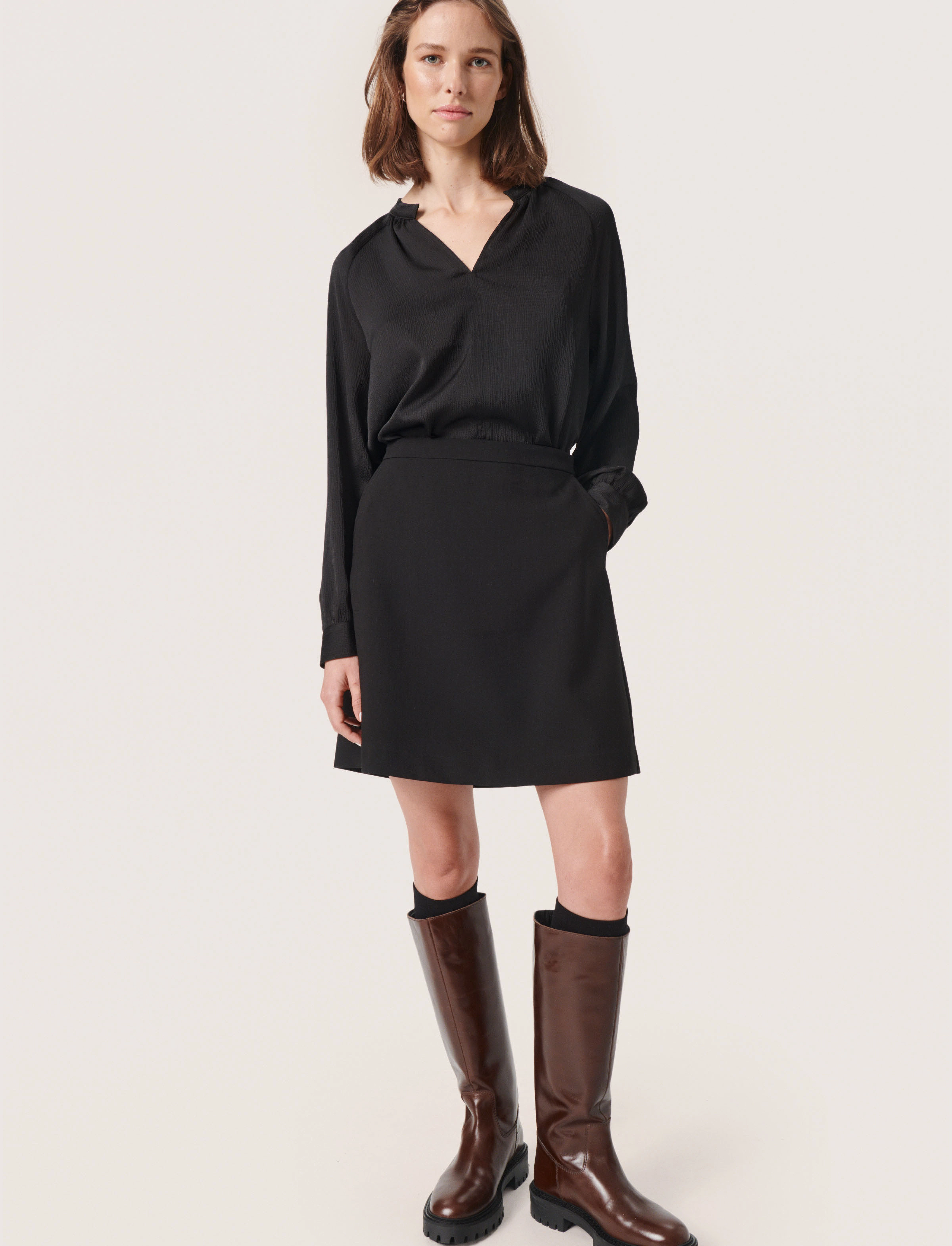 Soaked - SLIoana Blouse LS - langärmlige hemden - black - 3