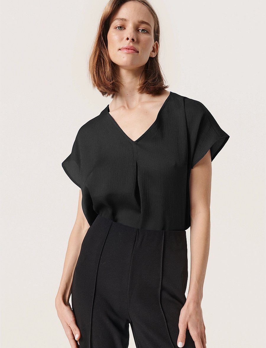 Soaked - SLIoana Marija Top - kurzärmelige blusen - black - 0