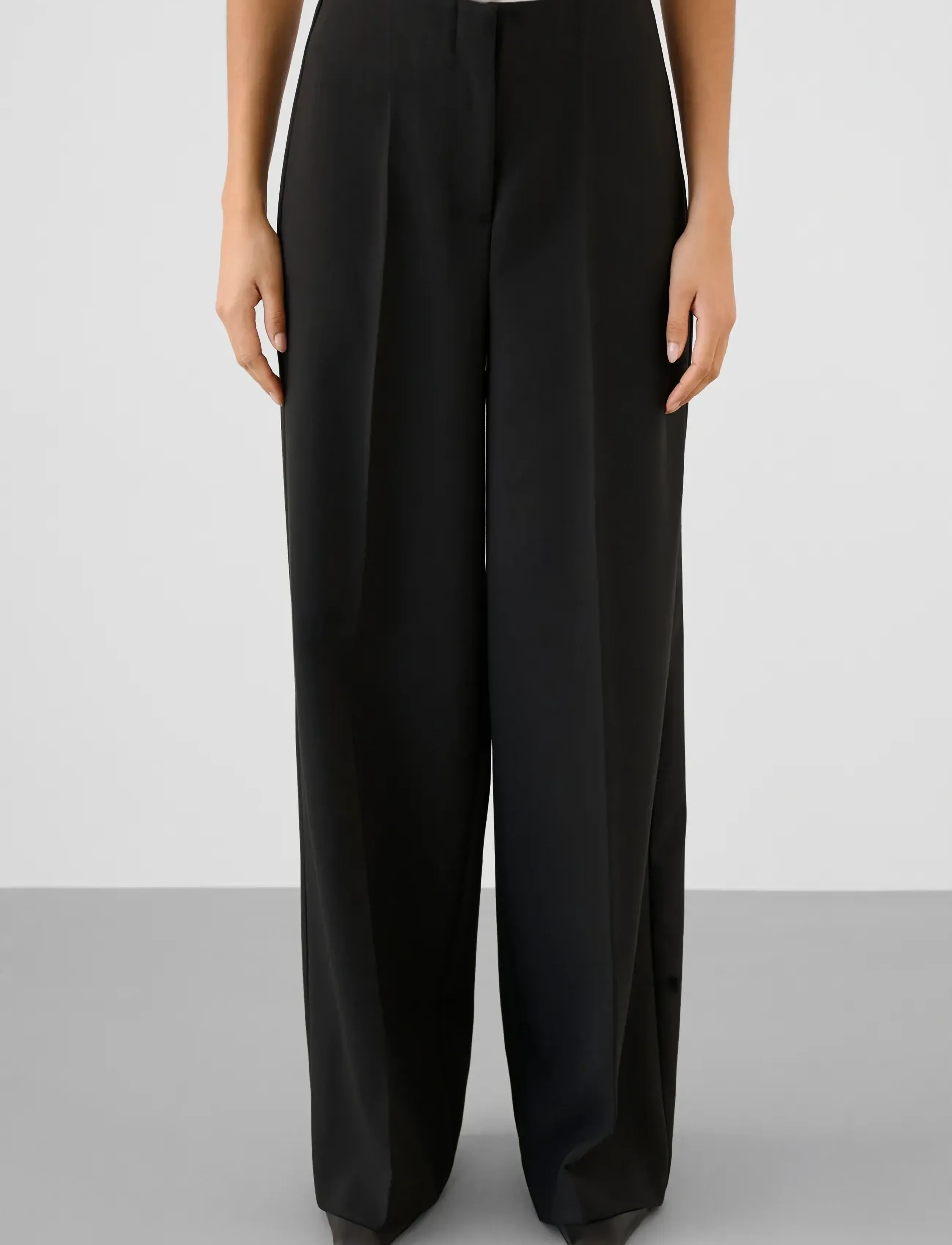 Soaked Slcorinne Wide Long Pants, L, Black, Bukser > Brede Ben, Dame