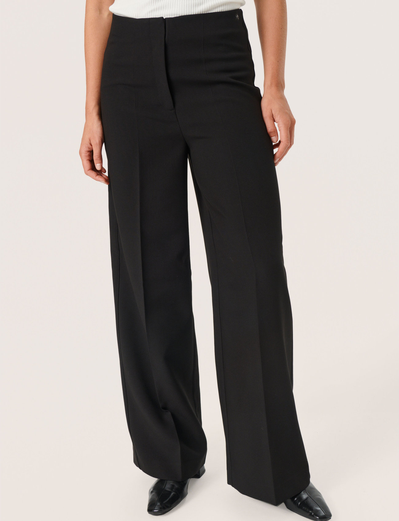 Soaked in Luxury - SLCorinne Wide Long Pants - spodnie szerokie - black - 1