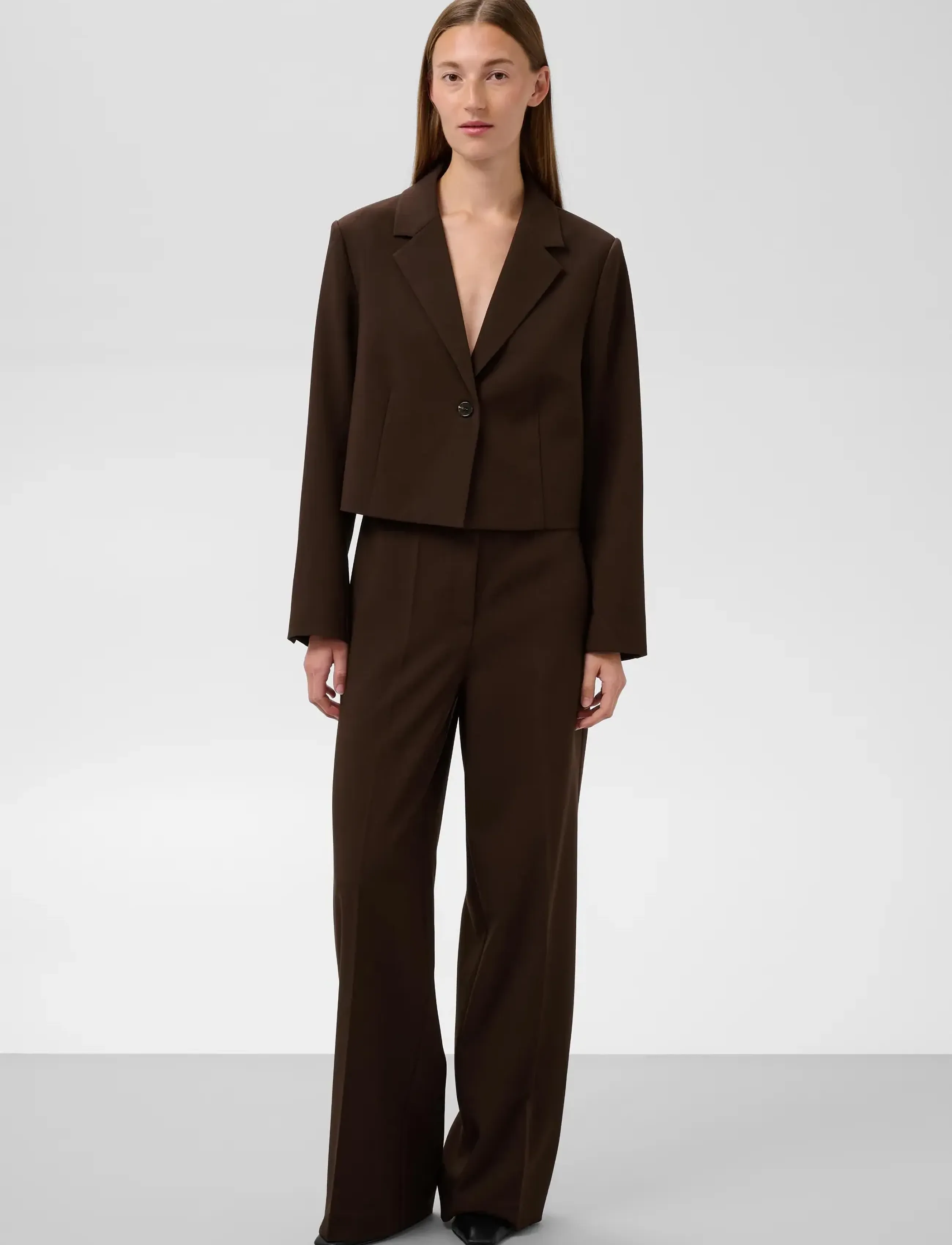 Soaked - SLCorinne Wide Long Pants - straight leg trousers - mole' - 3
