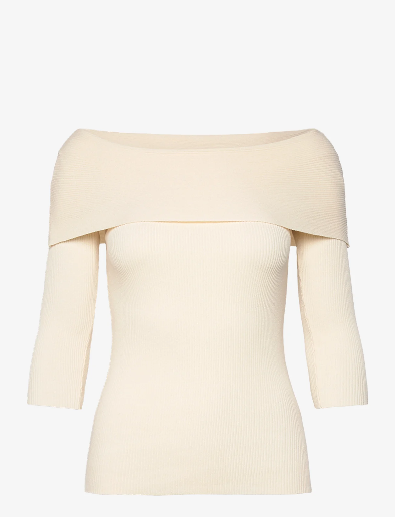Soaked in Luxury - SLIndianna Offshoulder Pullover - langärmlige tops - pearled ivory - 0