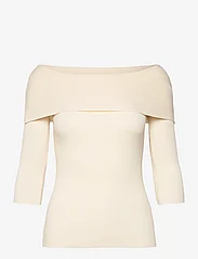 Soaked in Luxury - SLIndianna Offshoulder Pullover - pitkähihaiset t-paidat - pearled ivory - 1