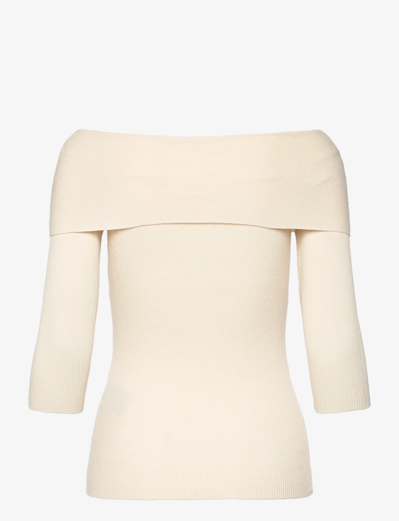 Soaked in Luxury - SLIndianna Offshoulder Pullover - långärmade toppar - pearled ivory - 1