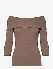 Soaked in Luxury - SLIndianna Offshoulder Pullover - long-sleeved tops - walnut - 0