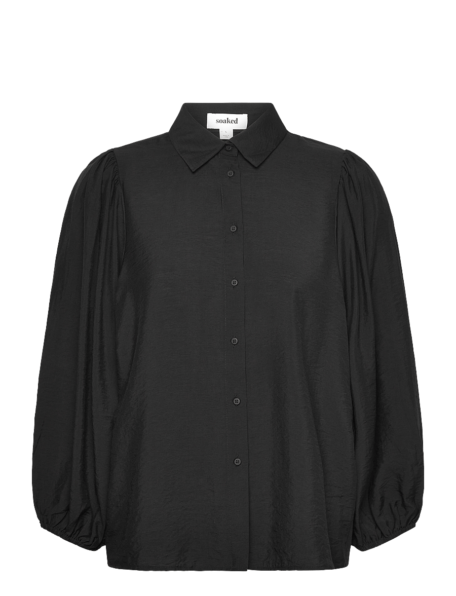 Soaked - SLLeodora Stefani Shirt 3/4 - langärmlige hemden - black - 0