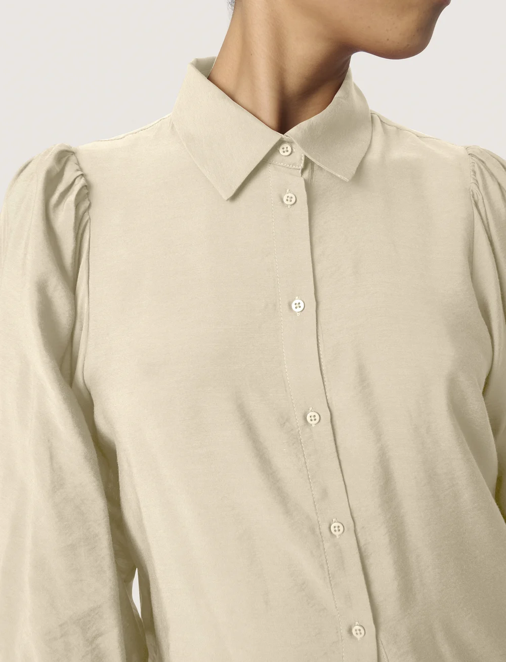 Soaked in Luxury - SLLeodora Stefani Shirt 3/4 - långärmade skjortor - oatmeal - 5