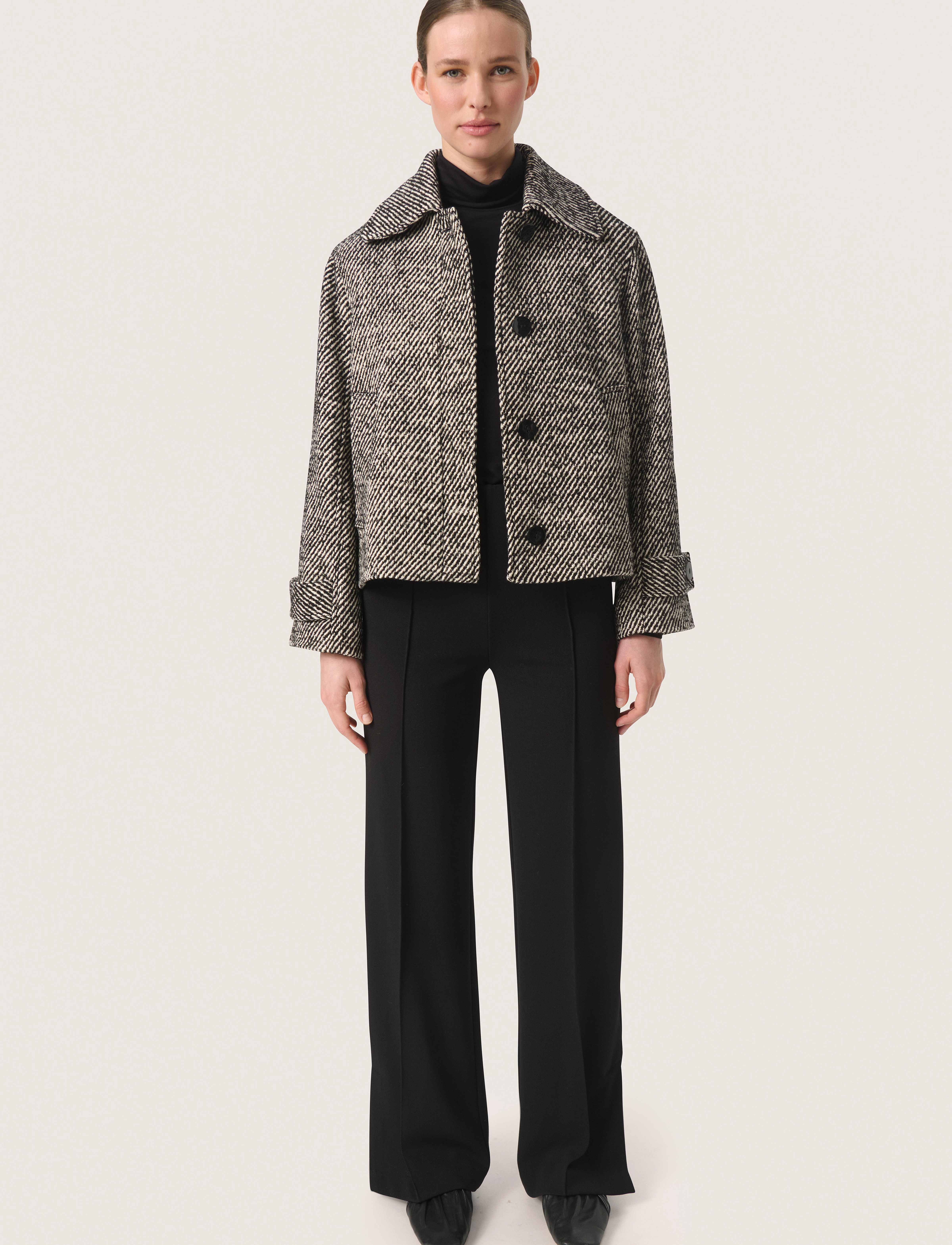 Soaked - SLMabel Akeleje Jacket - black and white twill - 3