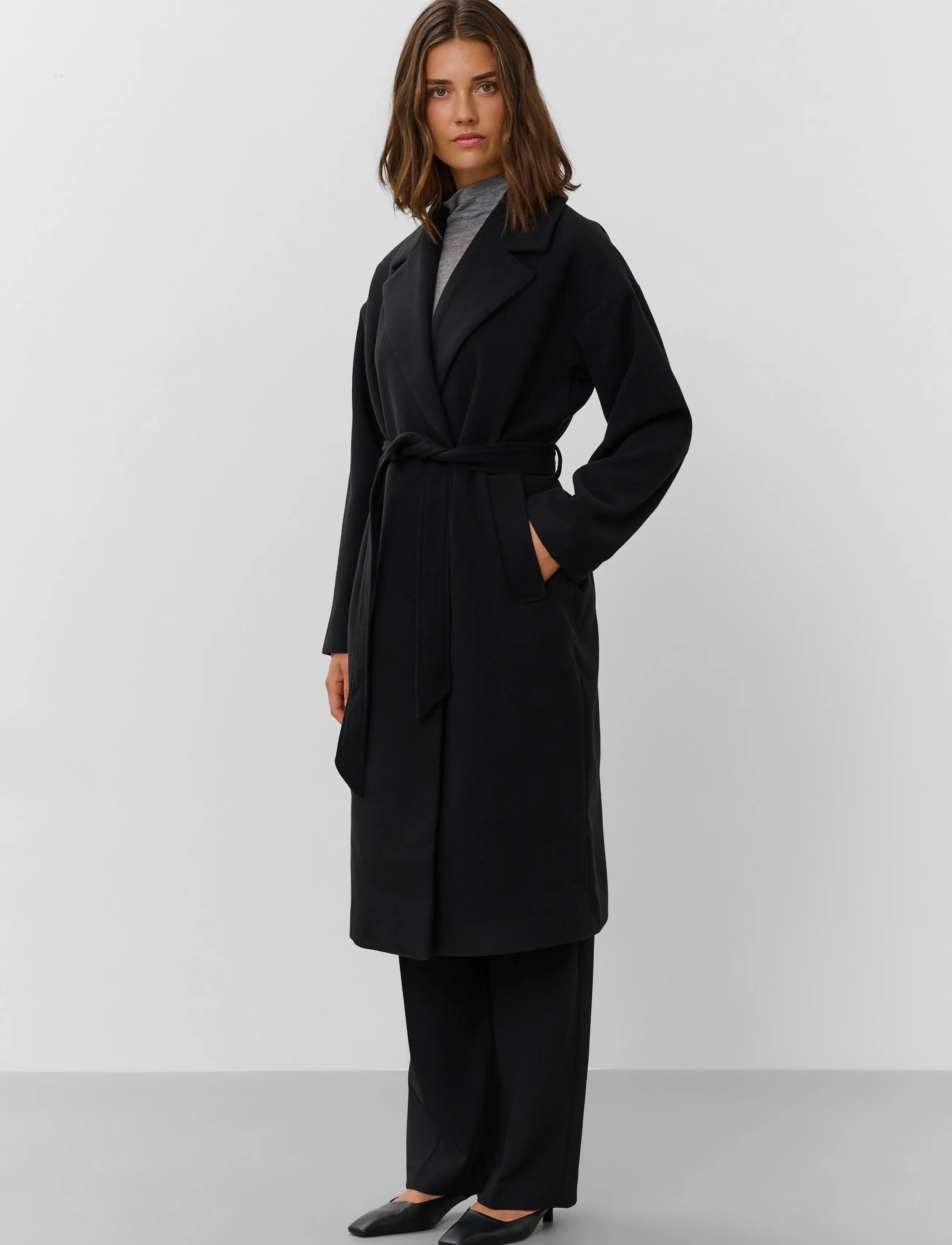 Soaked - SLRubie Belted Coat - vinterjakker - black - 3