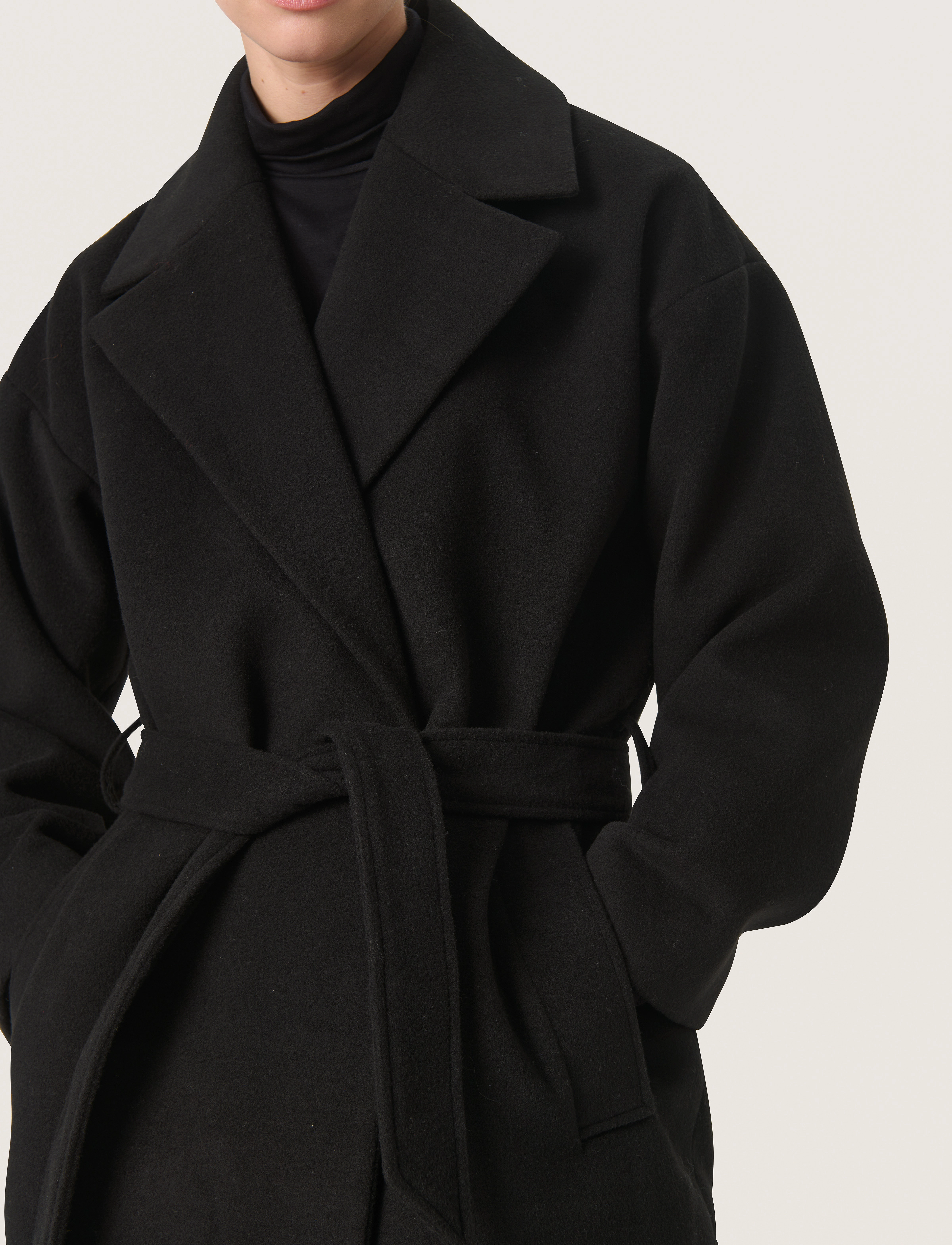 Soaked - SLRubie Belted Coat - winterjacken - black - 5